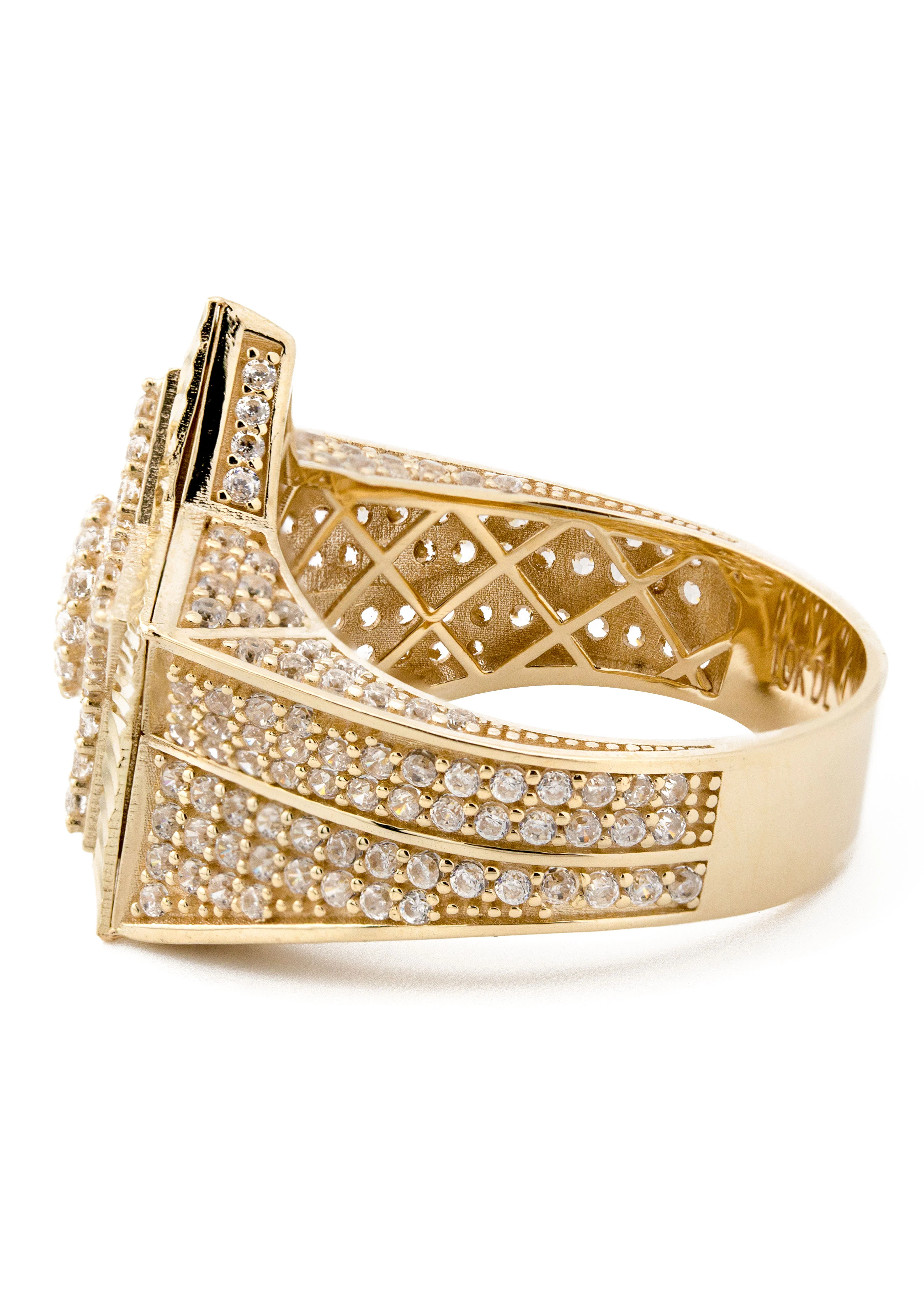 10K Gold Cz Star Ring For Men | 8 Grams - Image 3