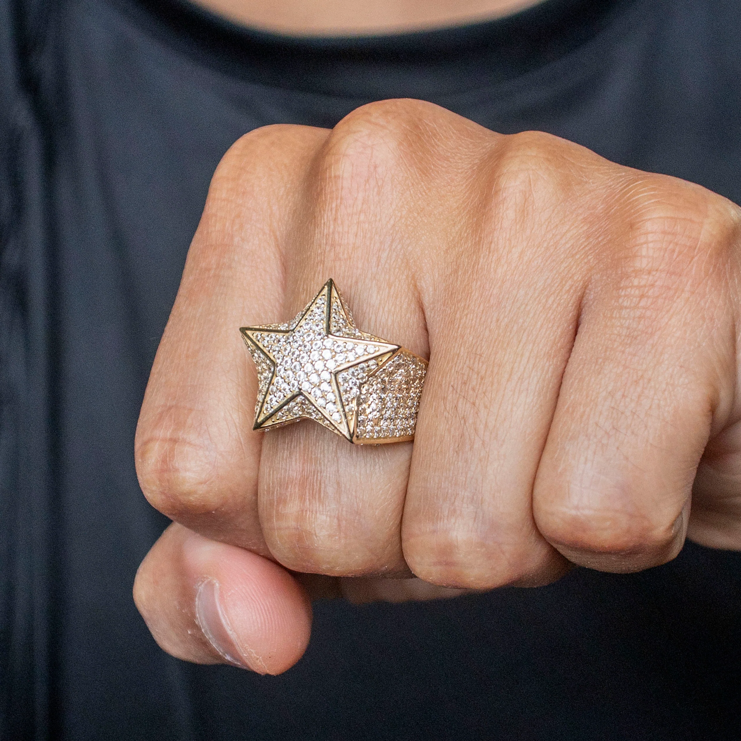 10K Gold Cz Star Ring For Men | 9.3 Grams - Image 2