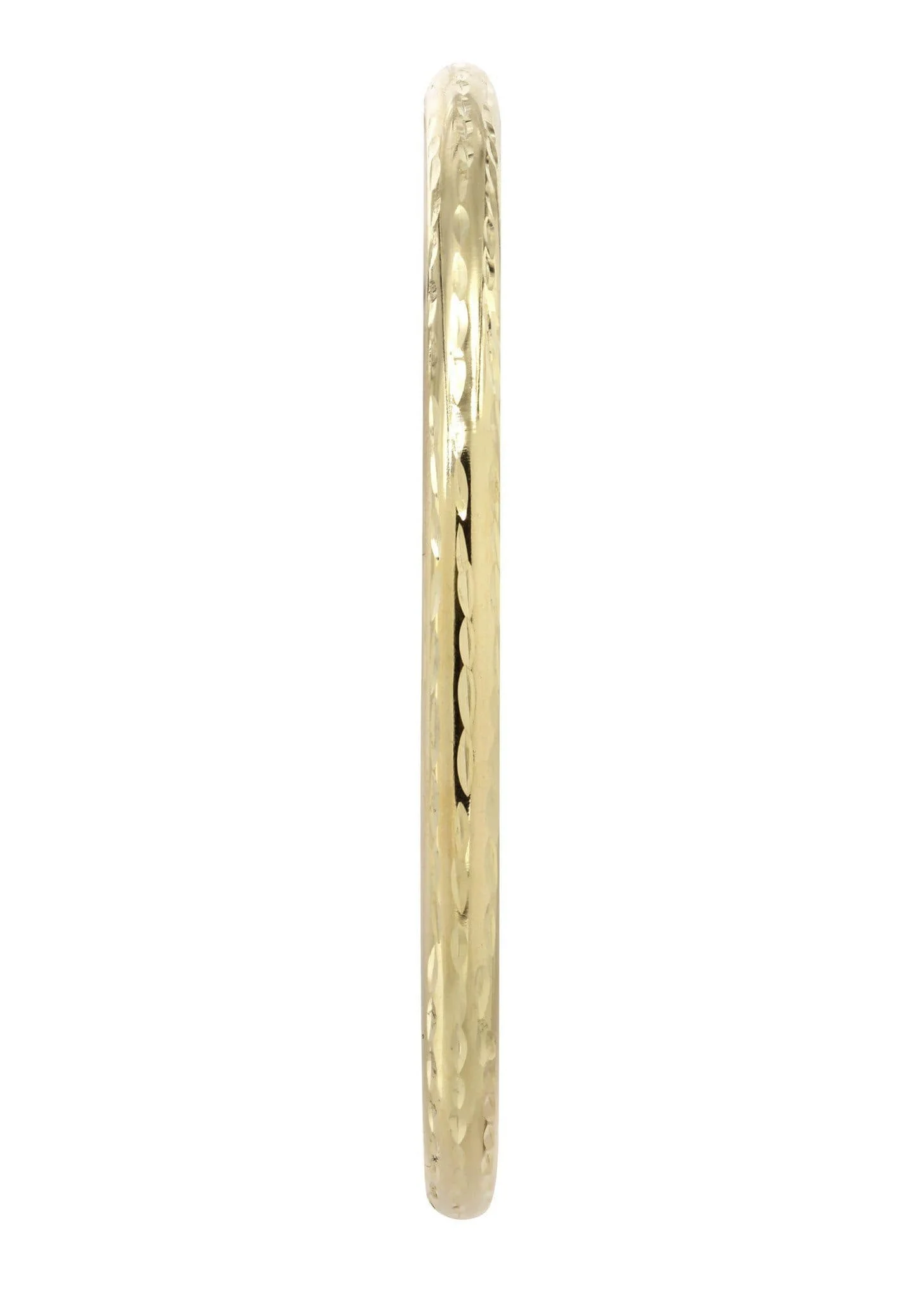 10K Gold Diamond Cut Hoop Earrings | Customizable Size - Image 4