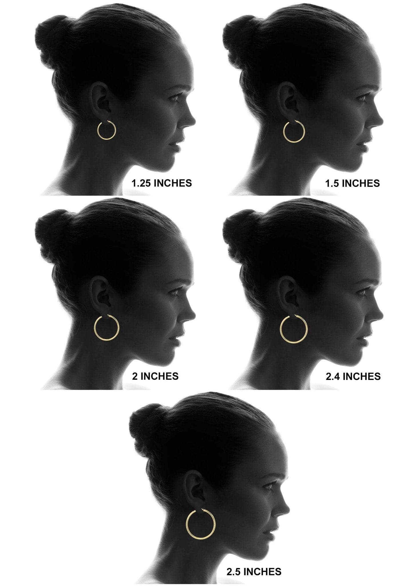 10K Gold Diamond Cut Hoop Earrings | Customizable Size - Image 5