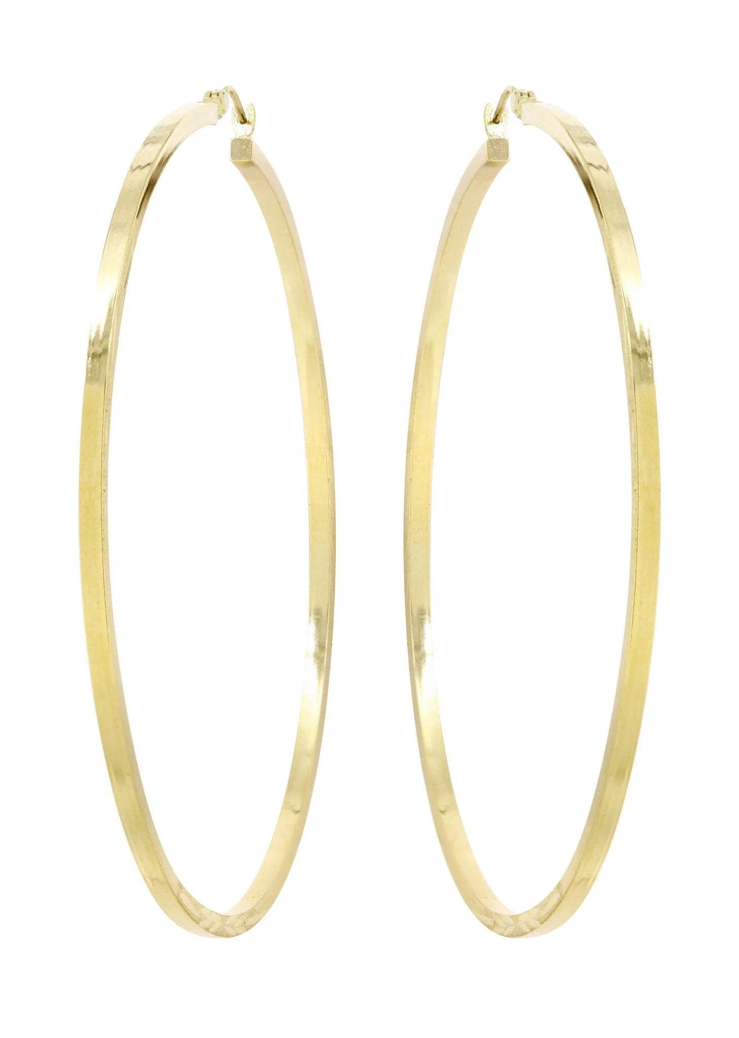 10K Gold Diamond Cut Hoop Earrings | Customizable Size - Image 3