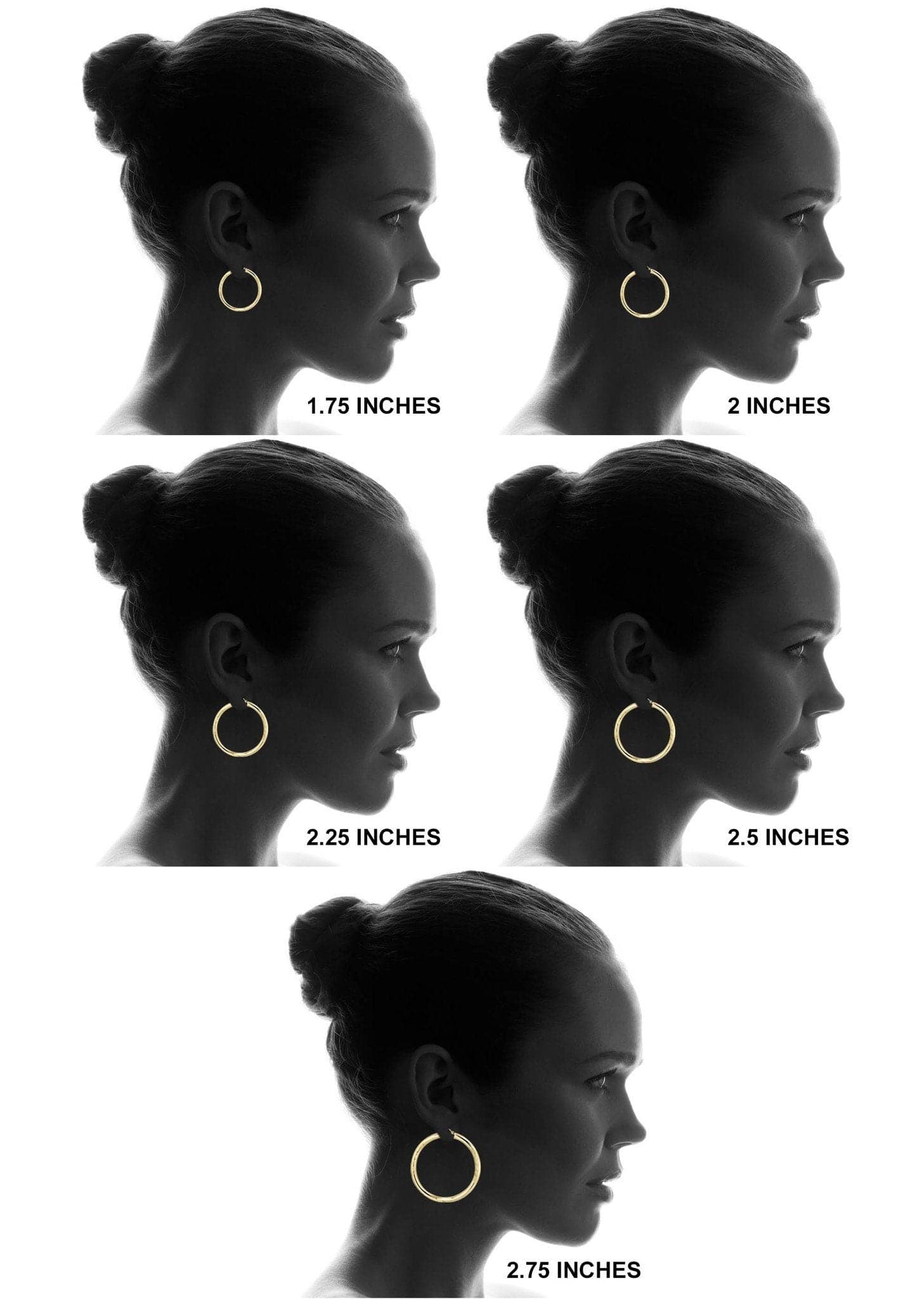 10K Gold Diamond Cut Hoop Earrings | Customizable Size - Image 5