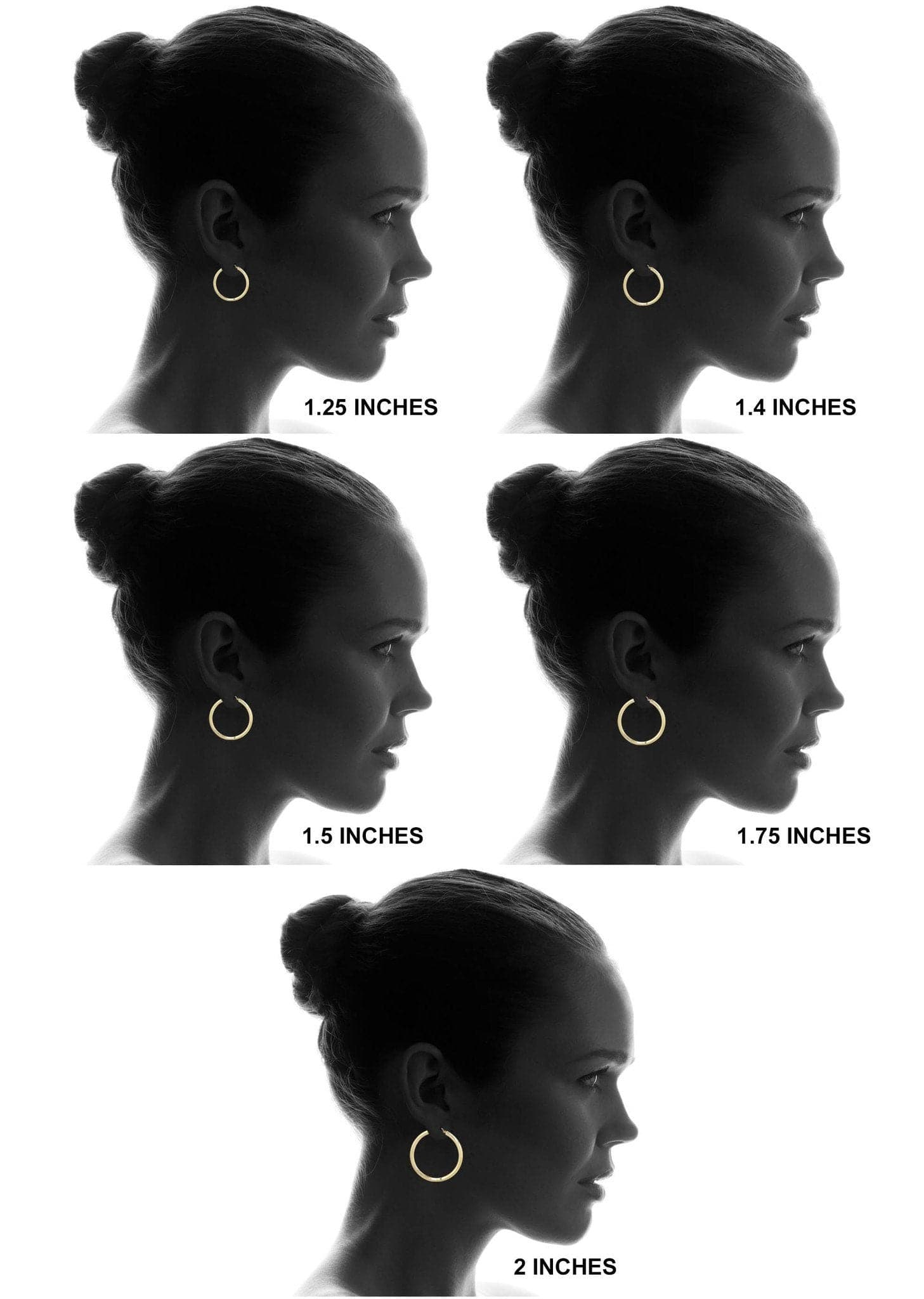 10K Gold  Hoop Earrings | Customizable Size - Image 5