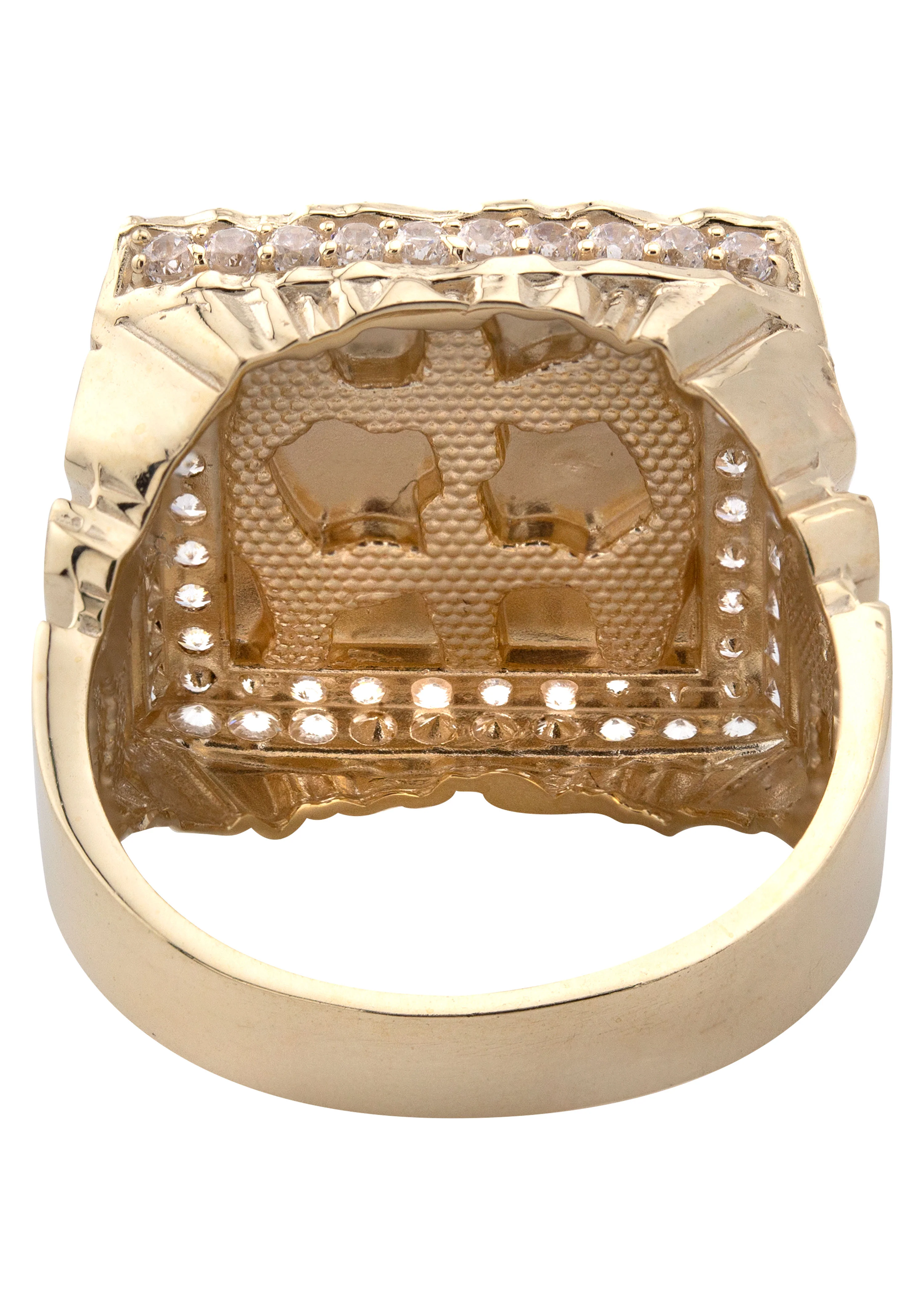 10K Gold Cz Nugget Ring For Men | 6 Grams - Image 3