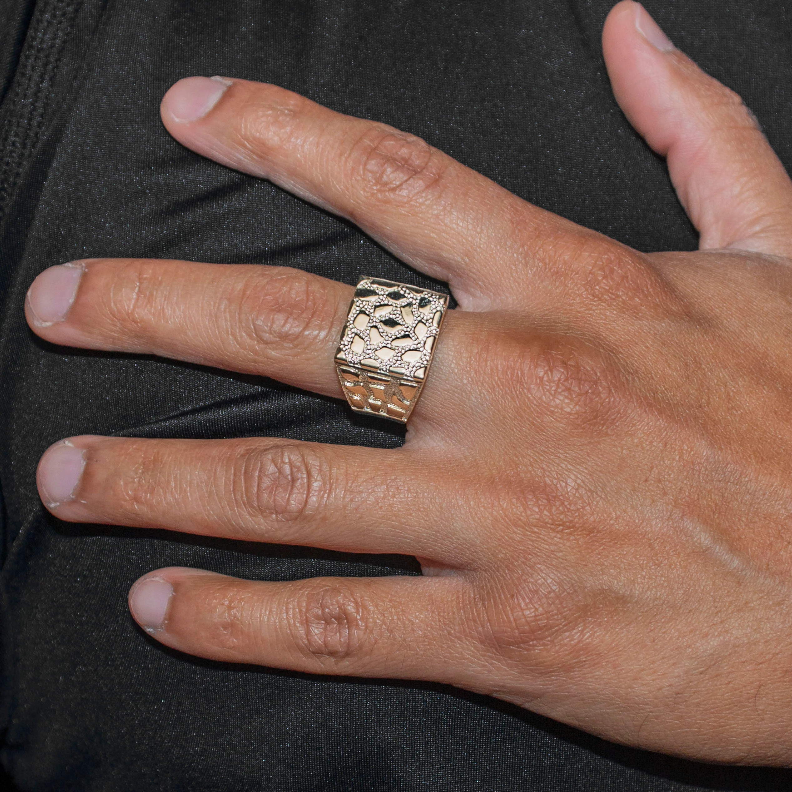 10K Gold Nugget Ring For Men | 4 Grams - Image 4