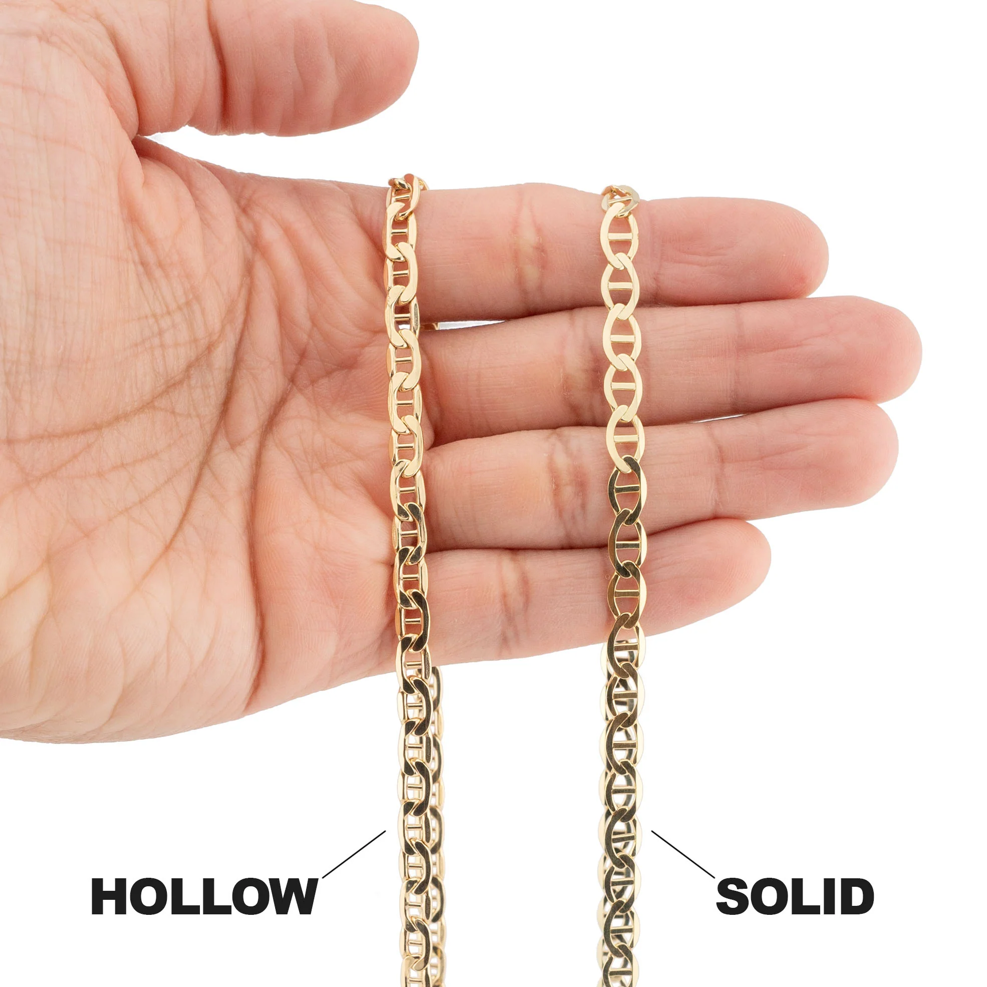 10K Gold Mariner Necklace / 6 MM - Image 5