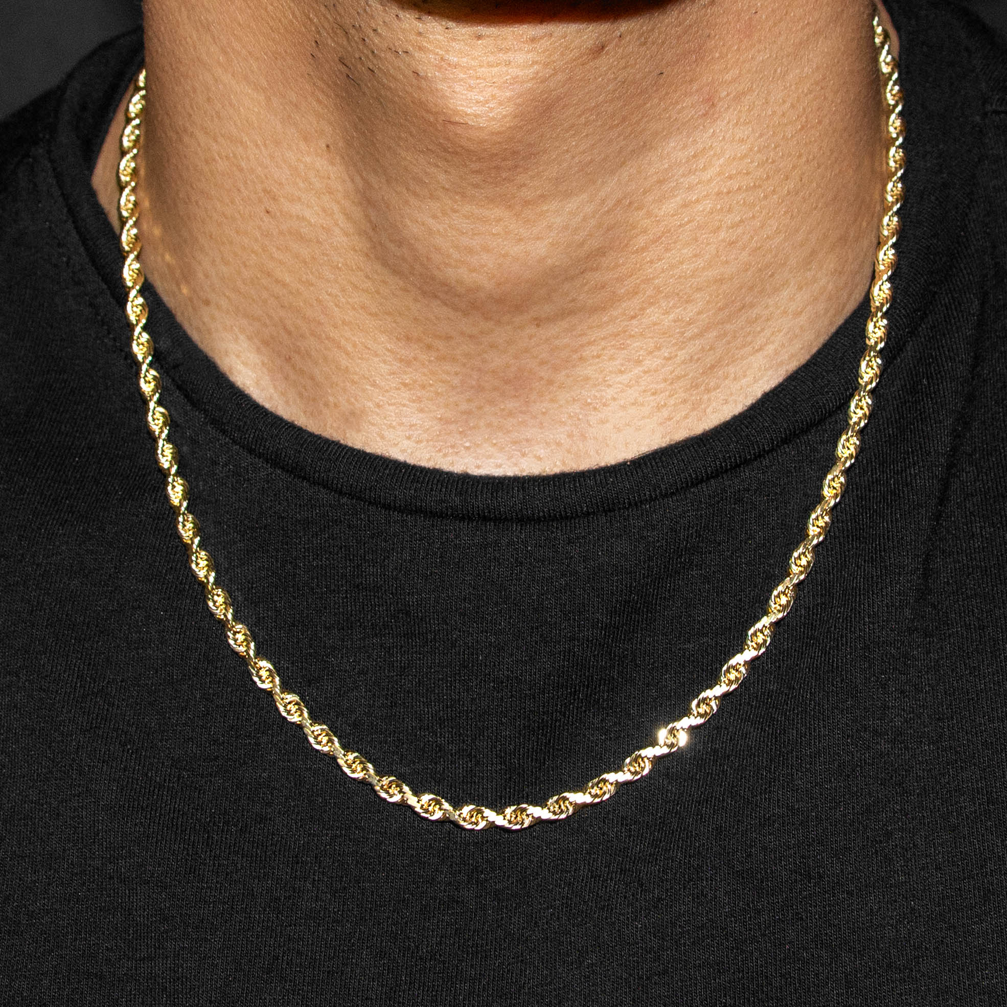 10K Gold Rope Necklace / 4 MM - Image 6