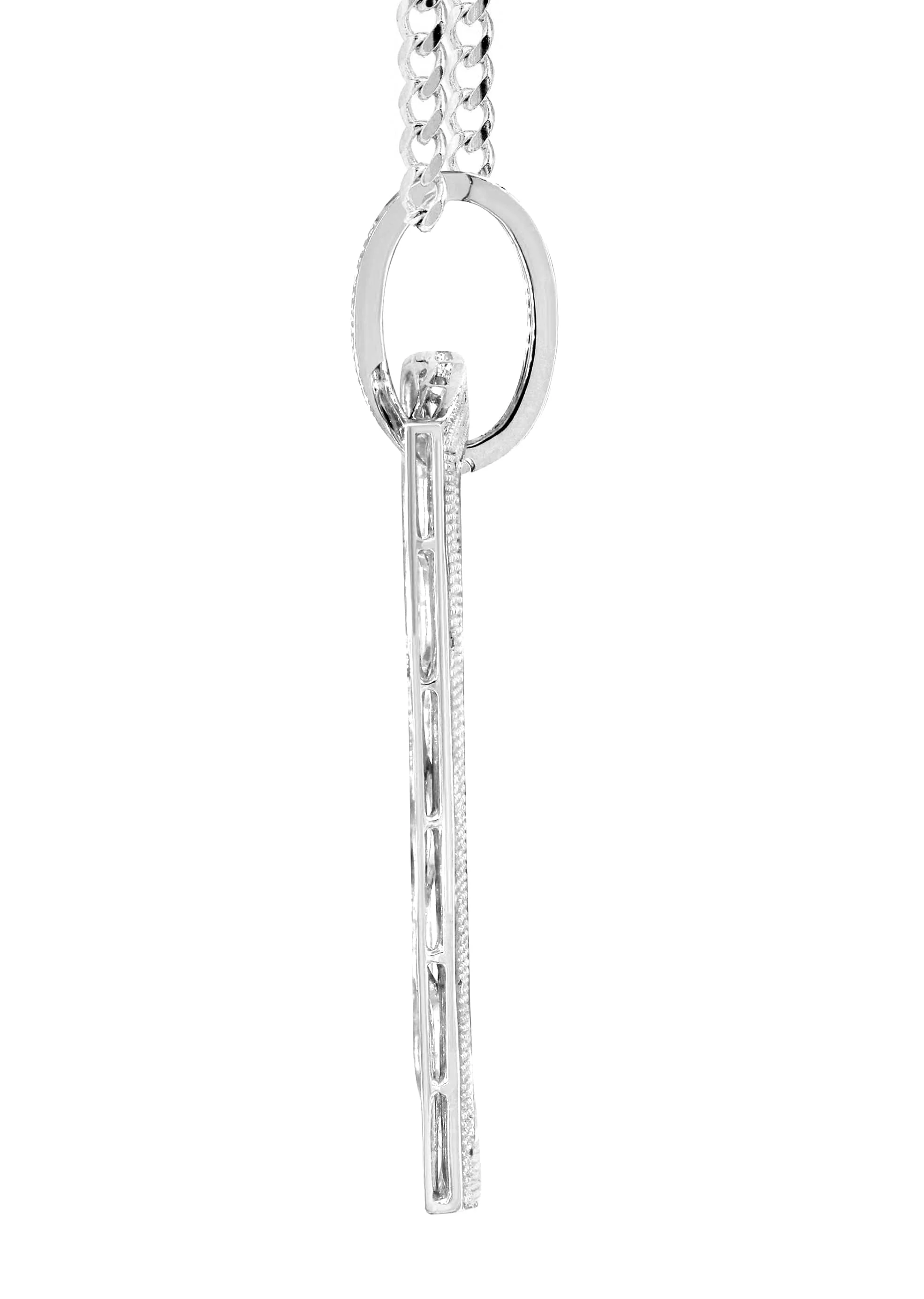 10K White Gold Diamond Dog Tag Picture Pendant Necklace | Appx. 36 Grams - Image 4