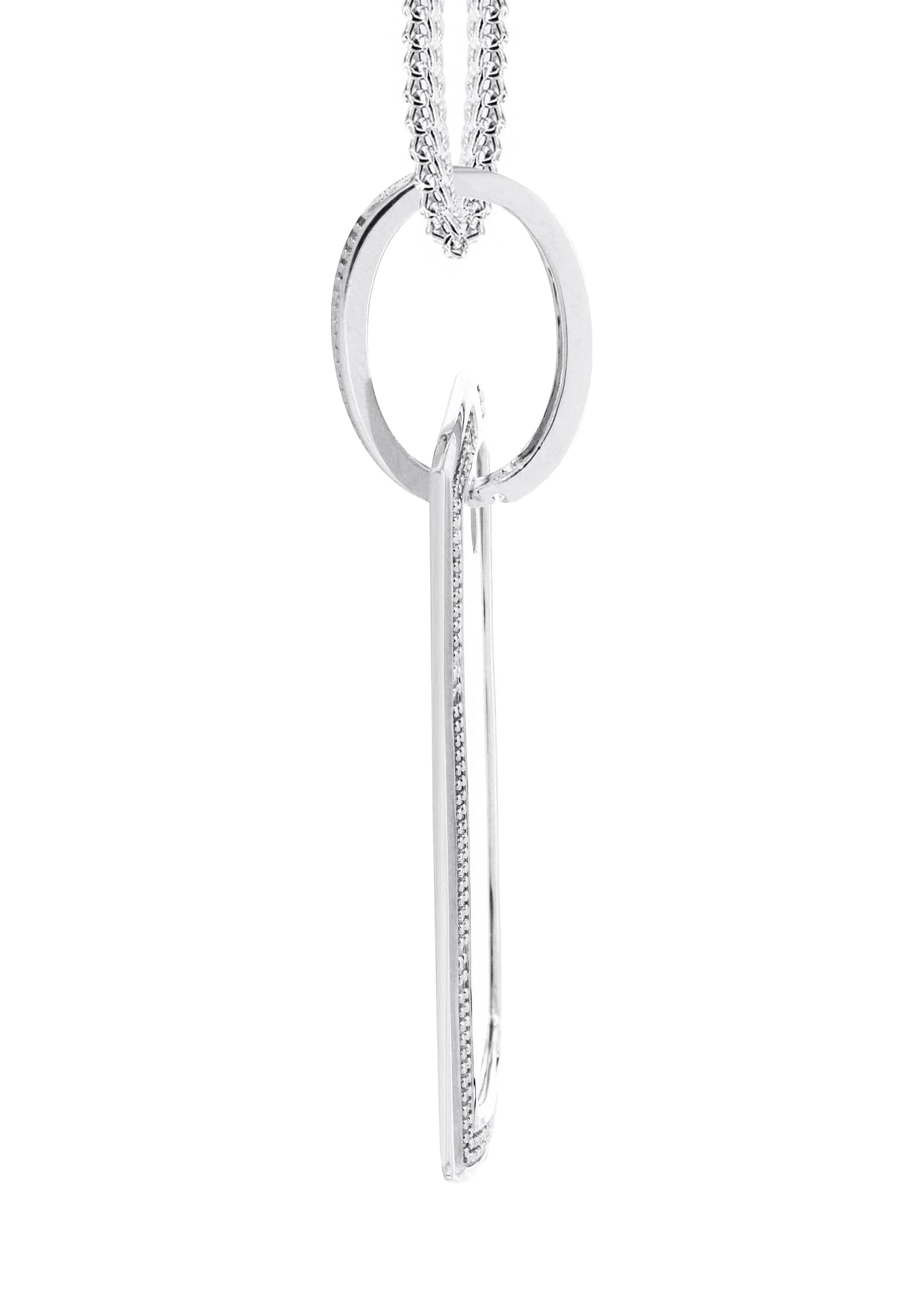 10K White Gold Diamond Dog Tag Picture Pendant Necklace | Appx. 27 Grams - Image 2