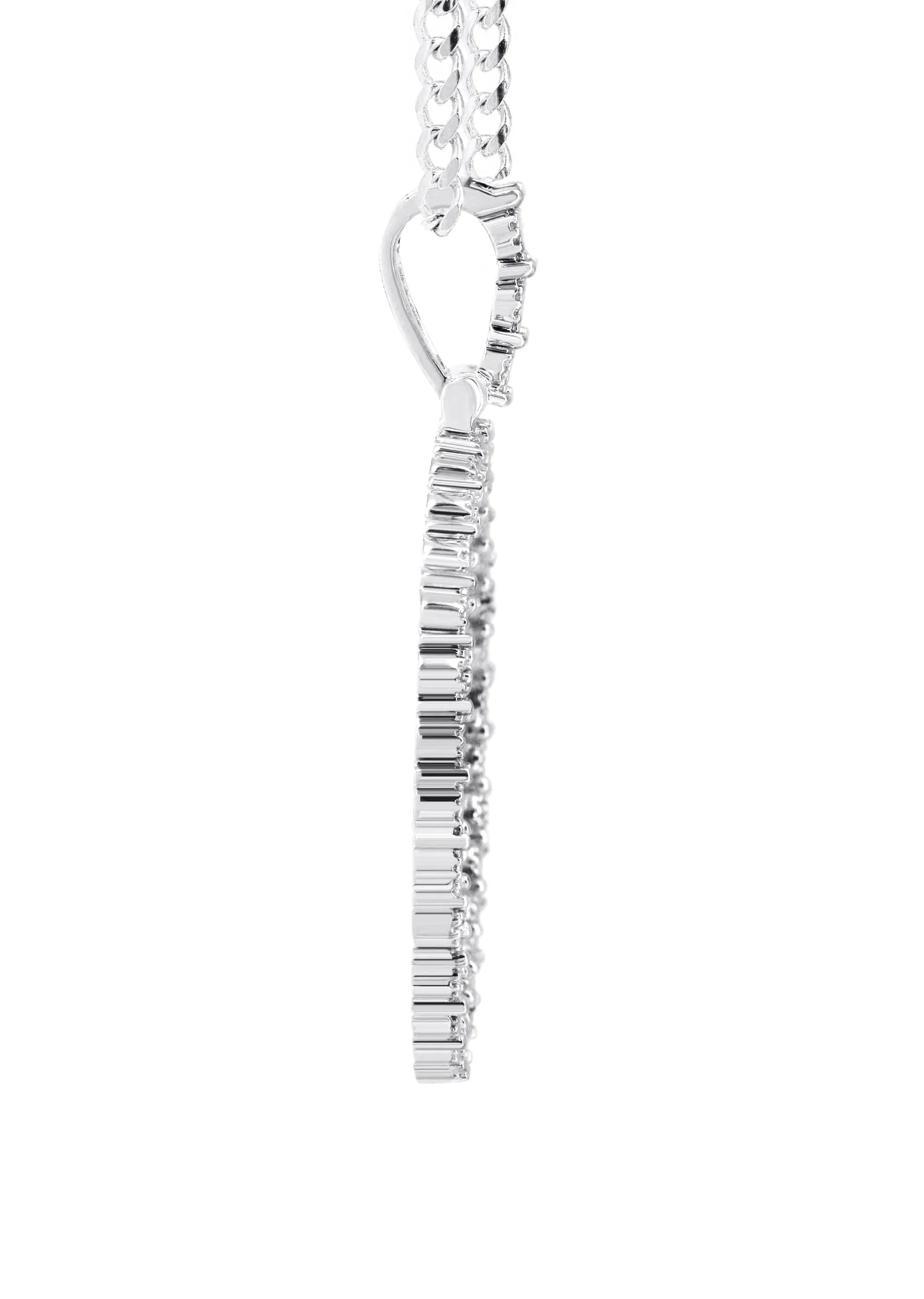 10K White Gold Diamond Round Picture Pendant Necklace | Appx. 16 Grams - Image 3
