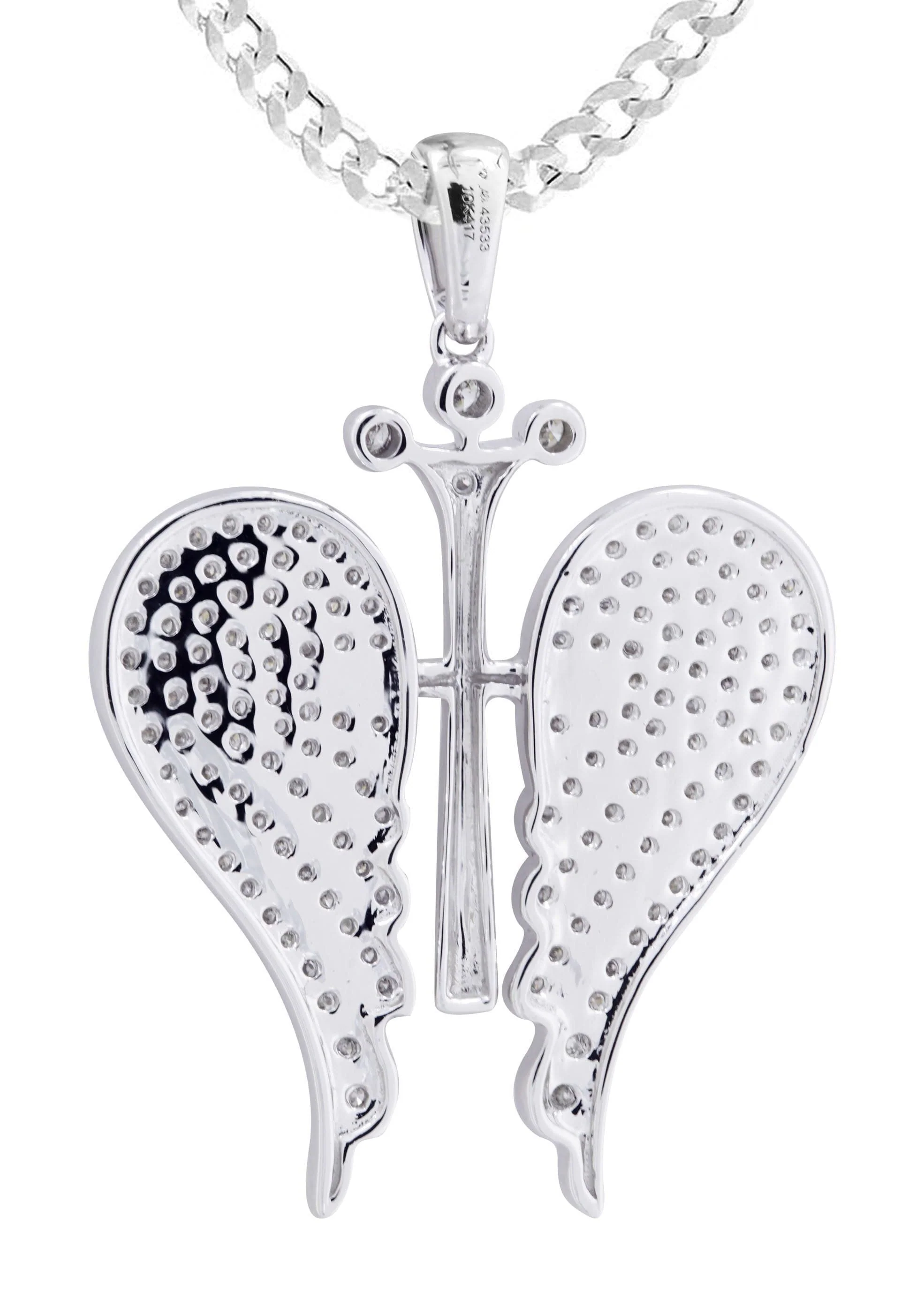 10K White Gold Wings Diamond Necklace  | 0.86 Carats - Image 3