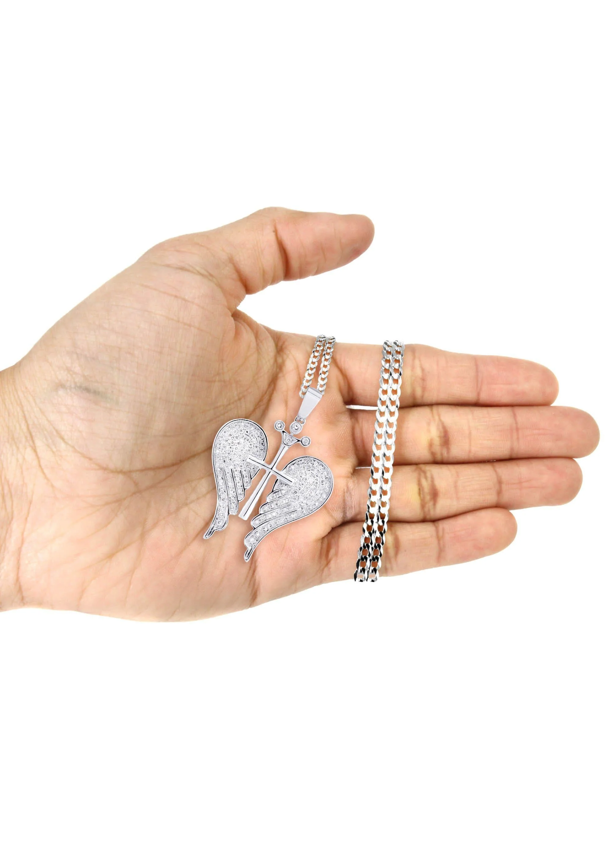 10K White Gold Wings Diamond Necklace  | 0.86 Carats - Image 5