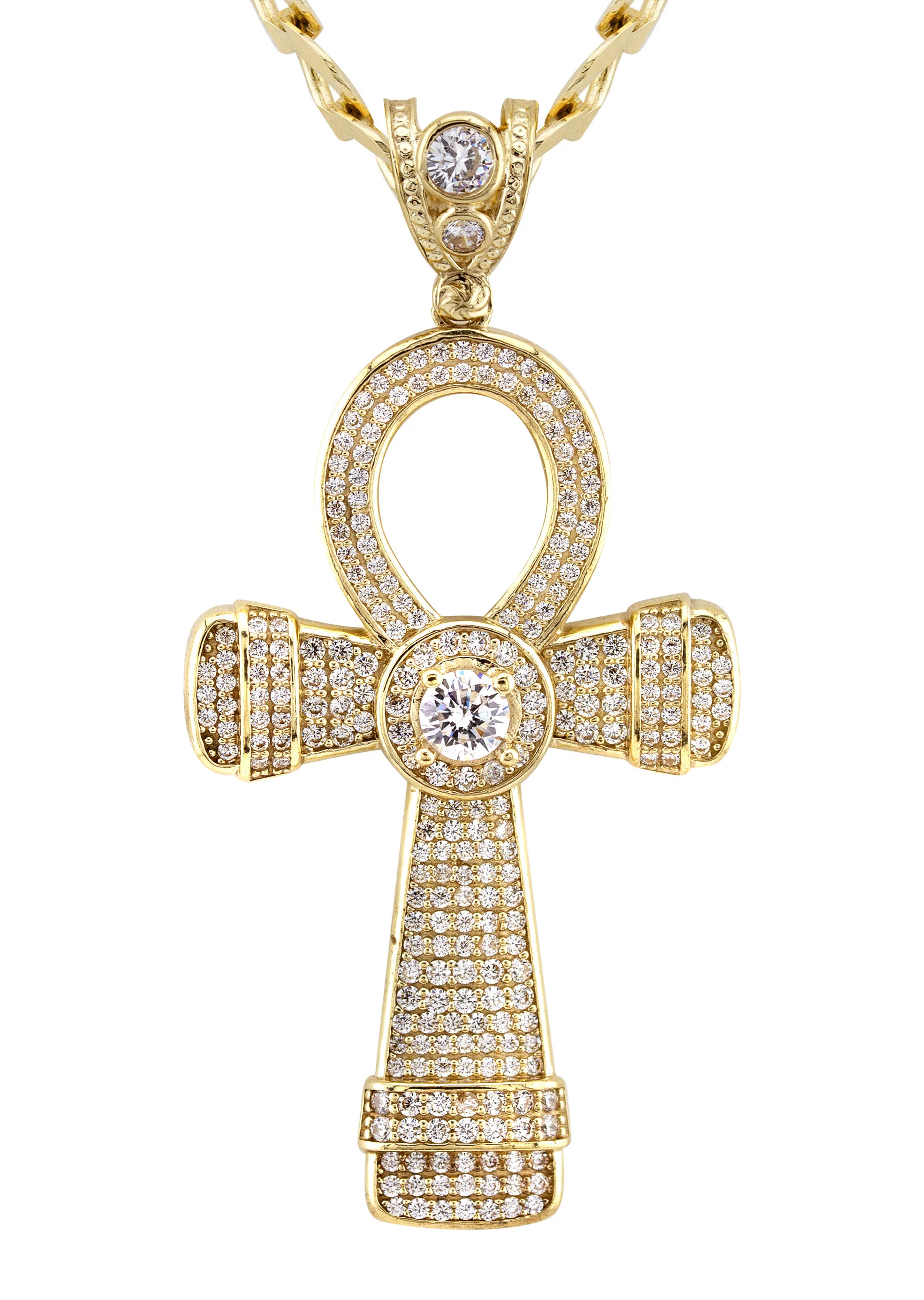 10K Yellow Gold Ankh Necklace | Small 10 Grams - Large 28 Grams - Image 2