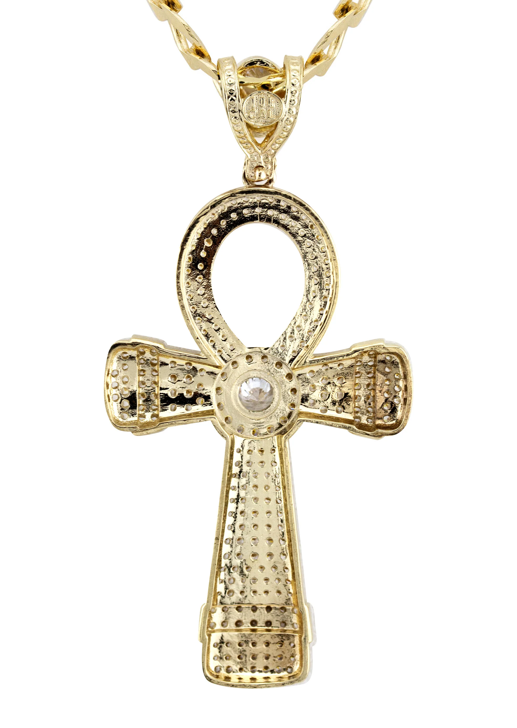 10K Yellow Gold Ankh Necklace | Small 10 Grams - Large 28 Grams - Image 4