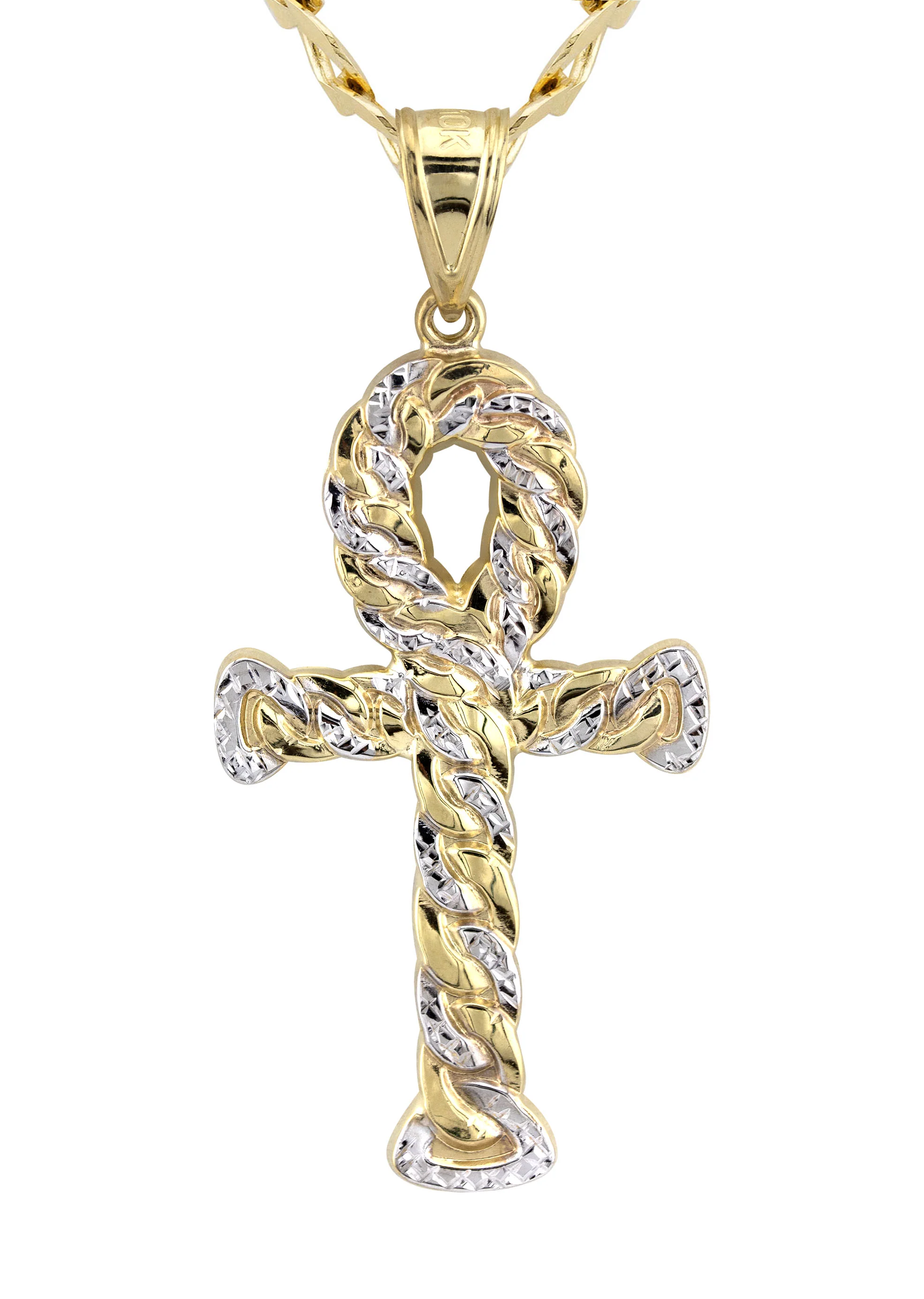 10K Yellow Gold Ankh Necklace | Small 6 Grams - Large 13 Grams - Image 2