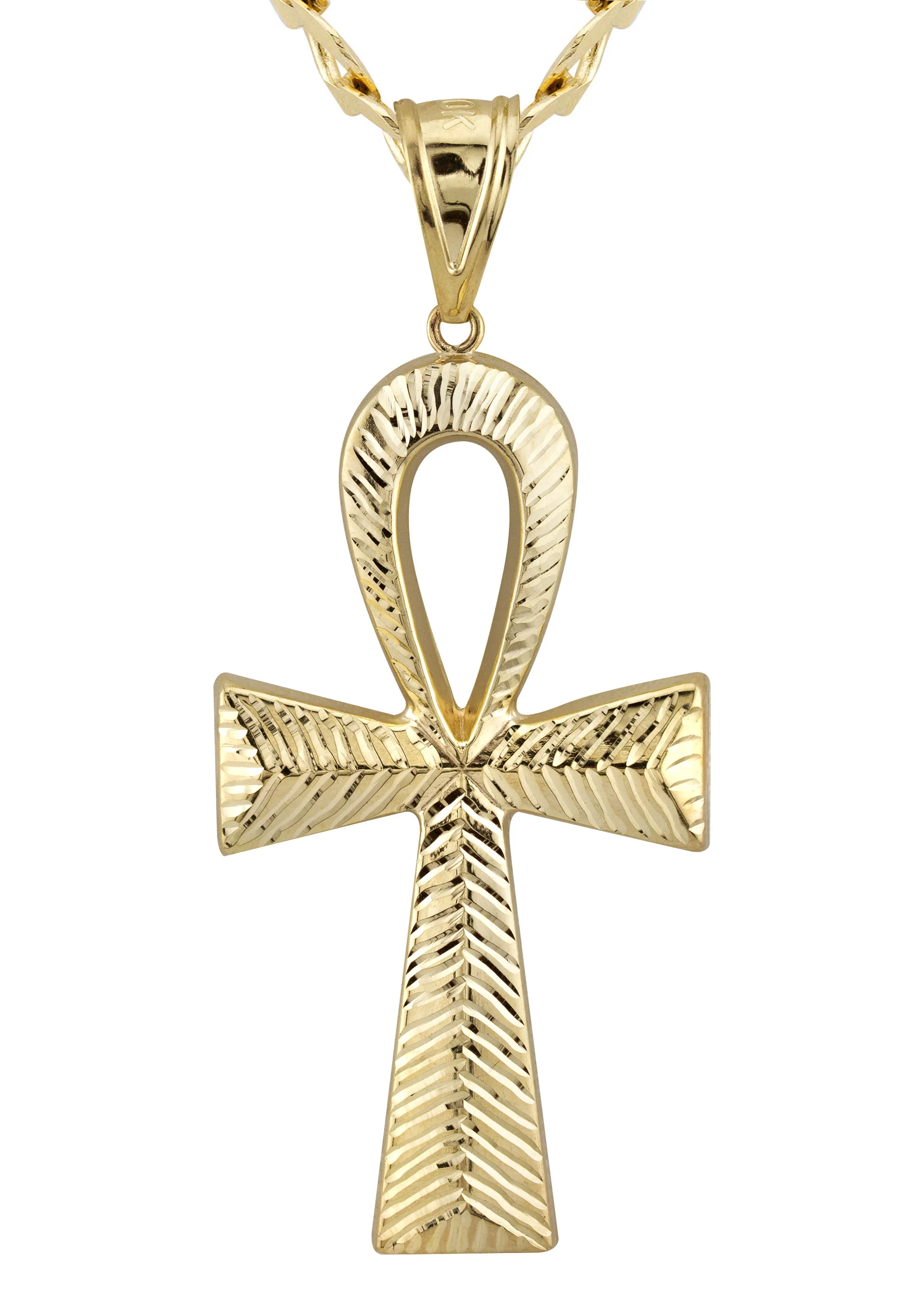 10K Yellow Gold Ankh Necklace | Small 7 Grams - Large 13 Grams - Image 2