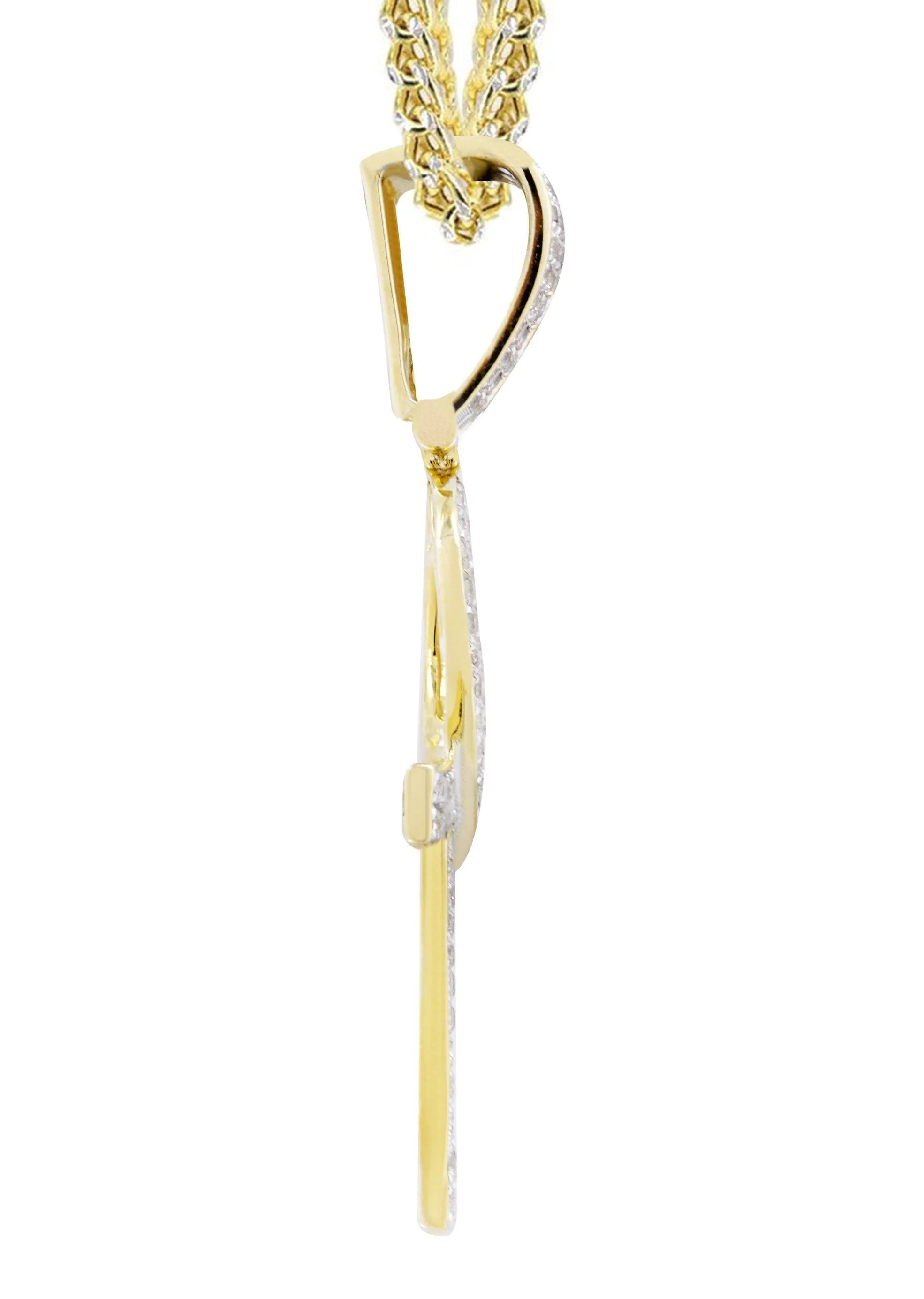 10K Yellow Gold Ankh Diamond Necklace  | 0.93 Carats - Image 4