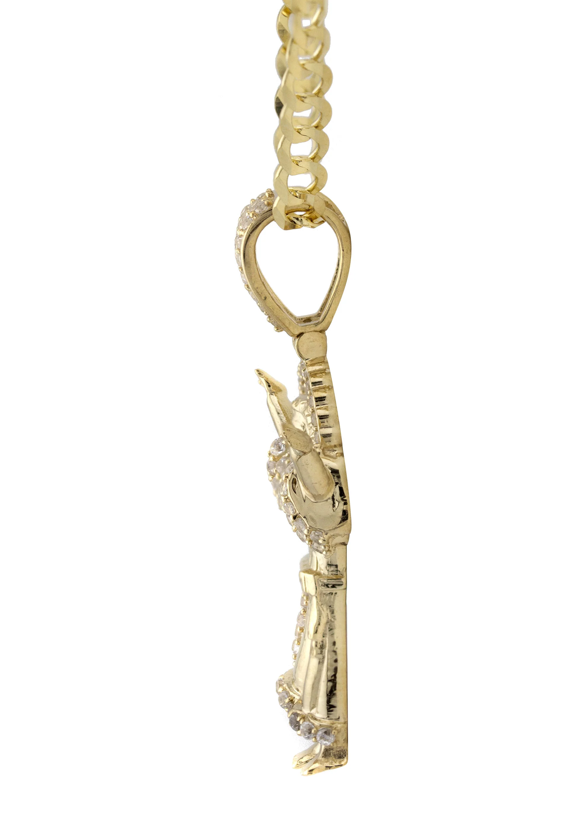 10K Yellow Gold Baby Jesus Necklace | Small 9 Grams - Large 22 Grams - Image 3