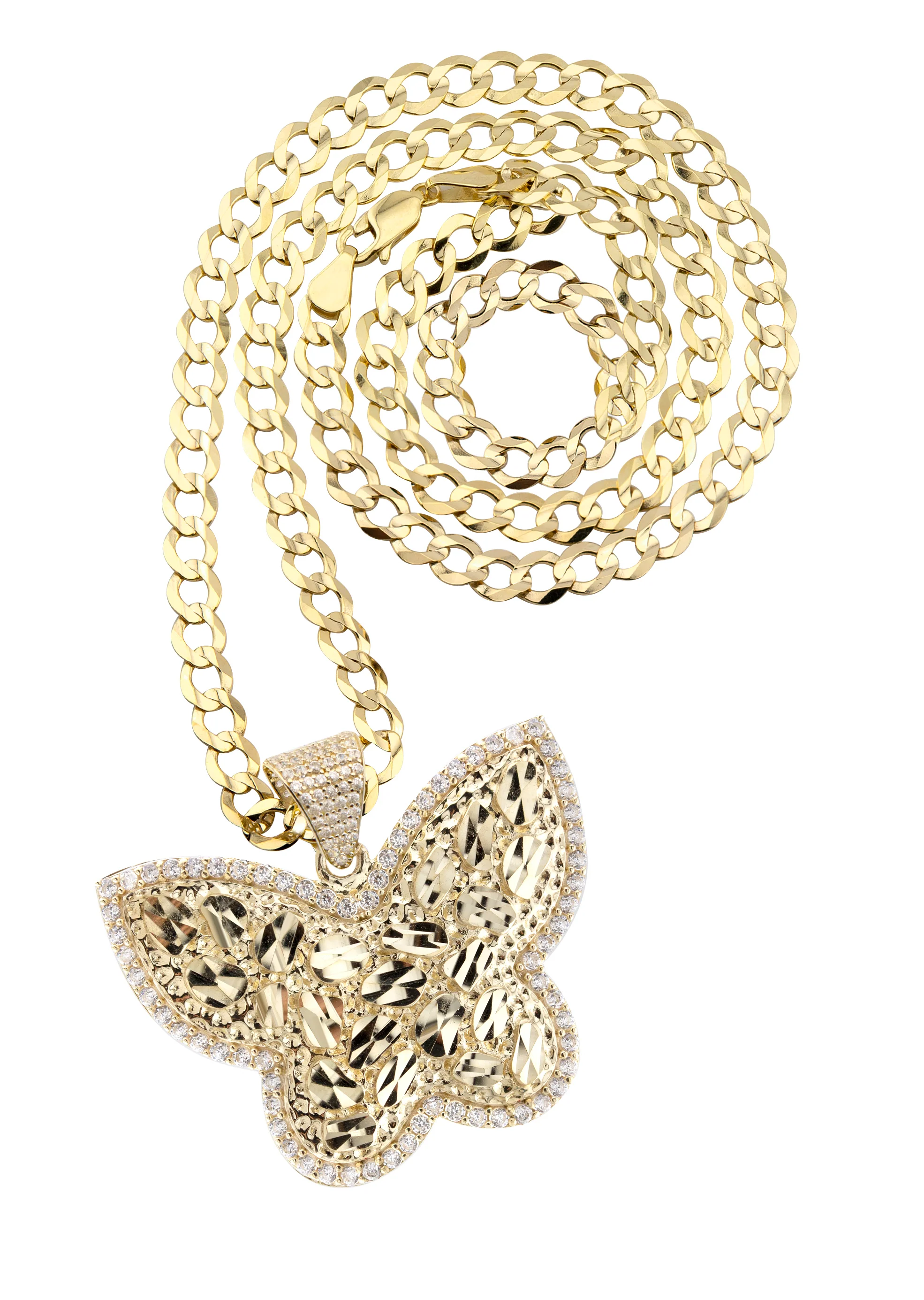 10K Yellow Gold Butterfly Nugget Necklace | Appx. 6 - 20 Grams