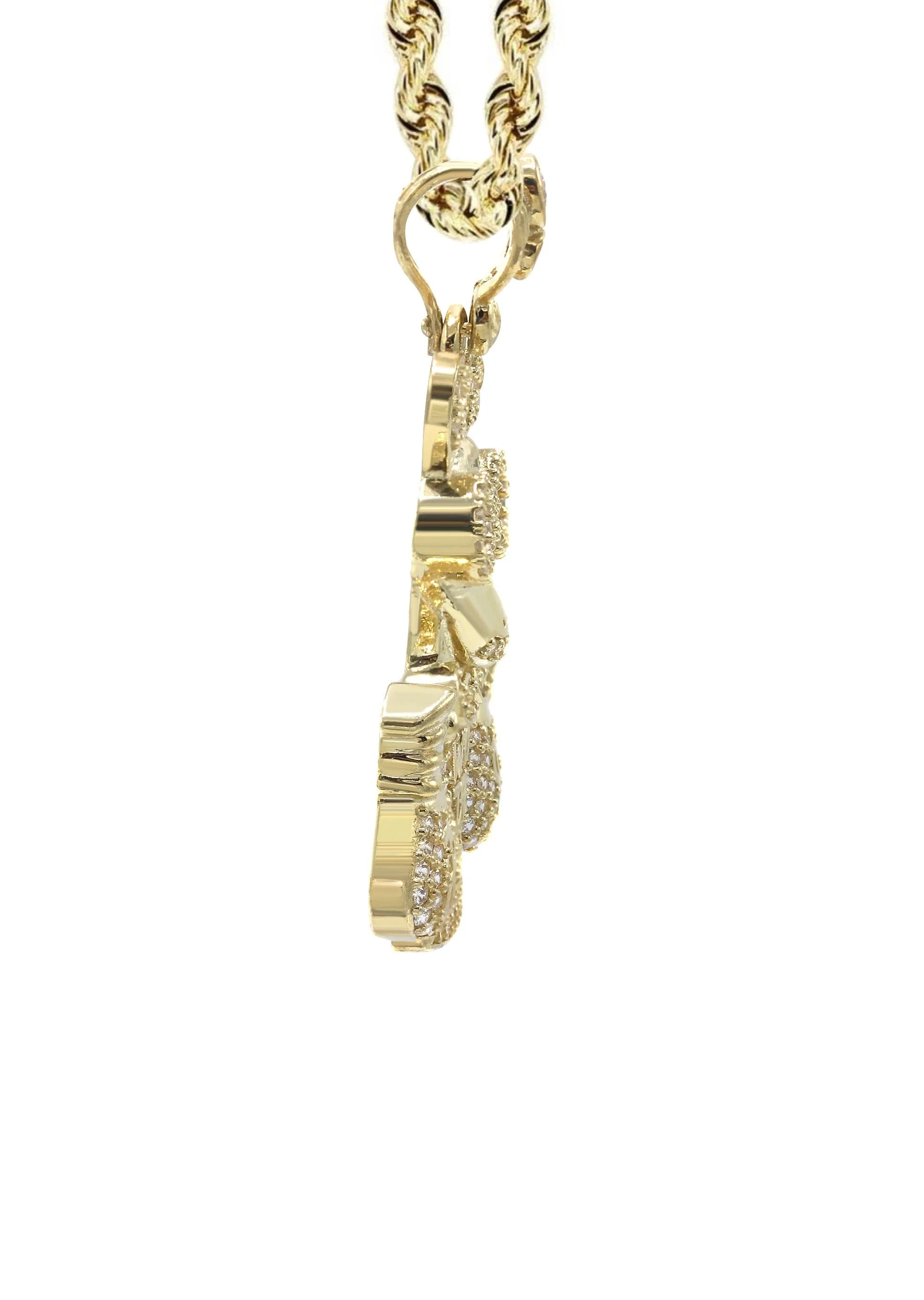 10K Yellow Gold Ace Of Spades Necklace | Appx. 18 Grams - Image 4
