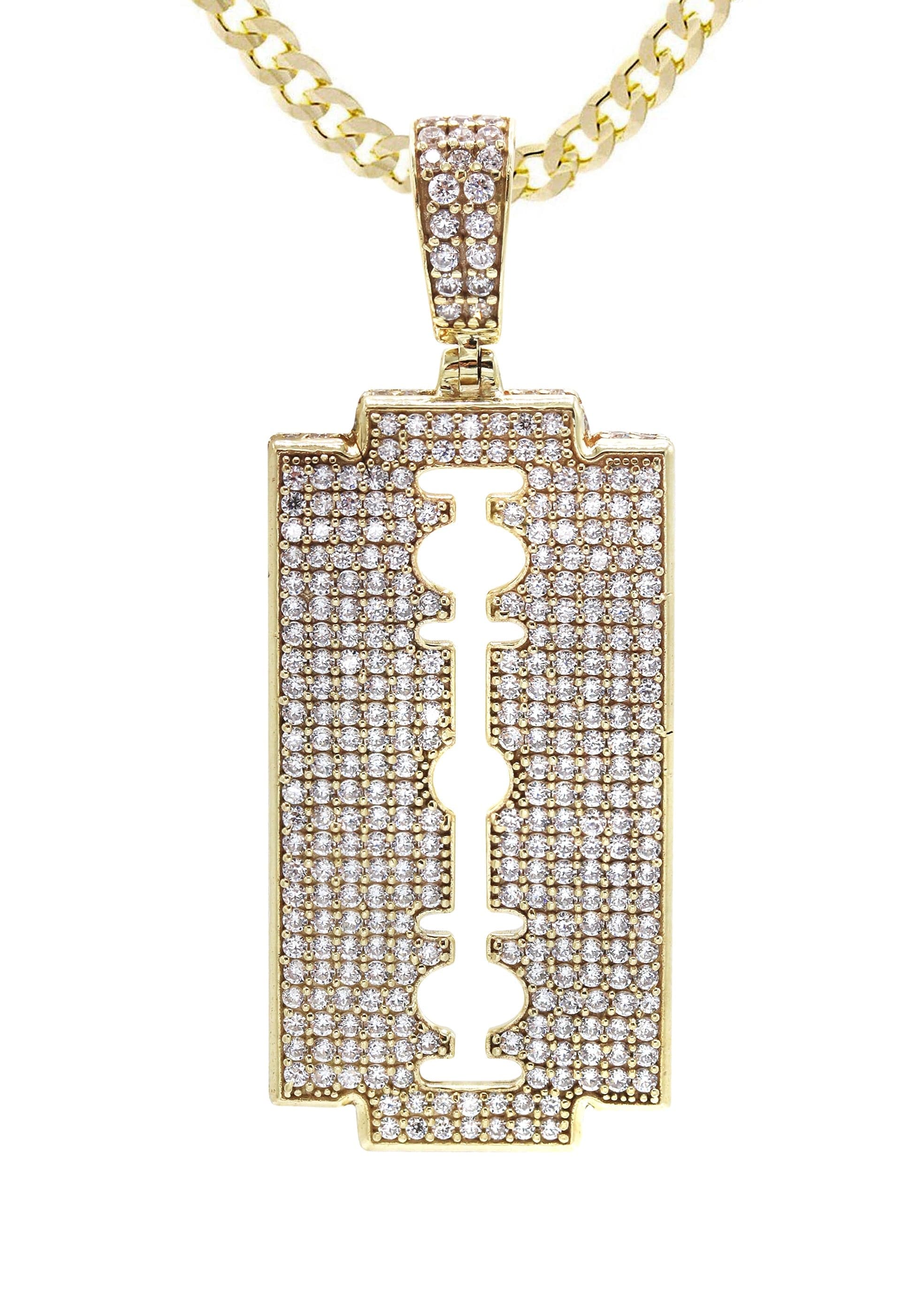 10K Yellow Gold Razor Blade Necklace | Appx. 17 Grams - Image 2