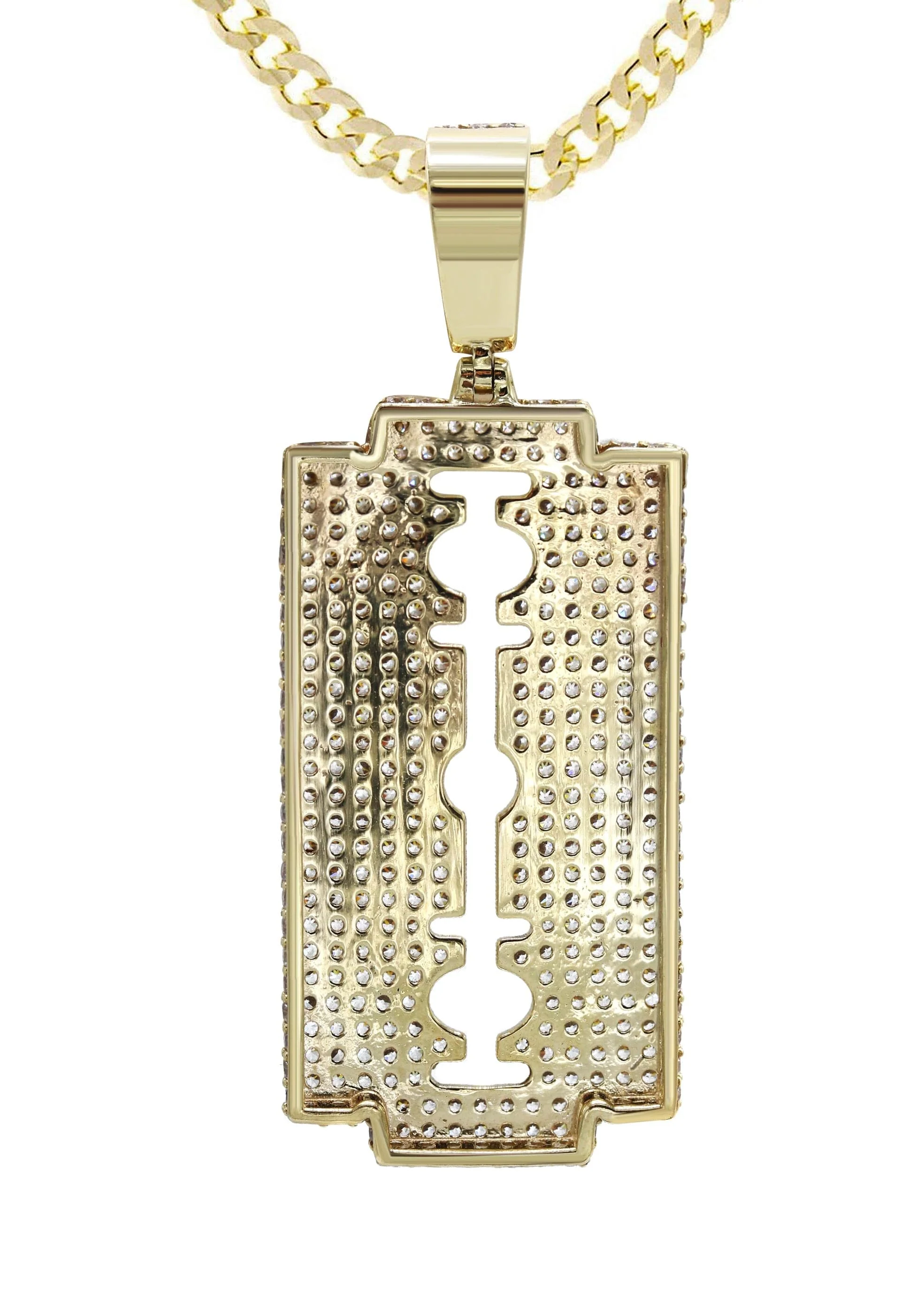 10K Yellow Gold Razor Blade Necklace | Appx. 17 Grams - Image 3