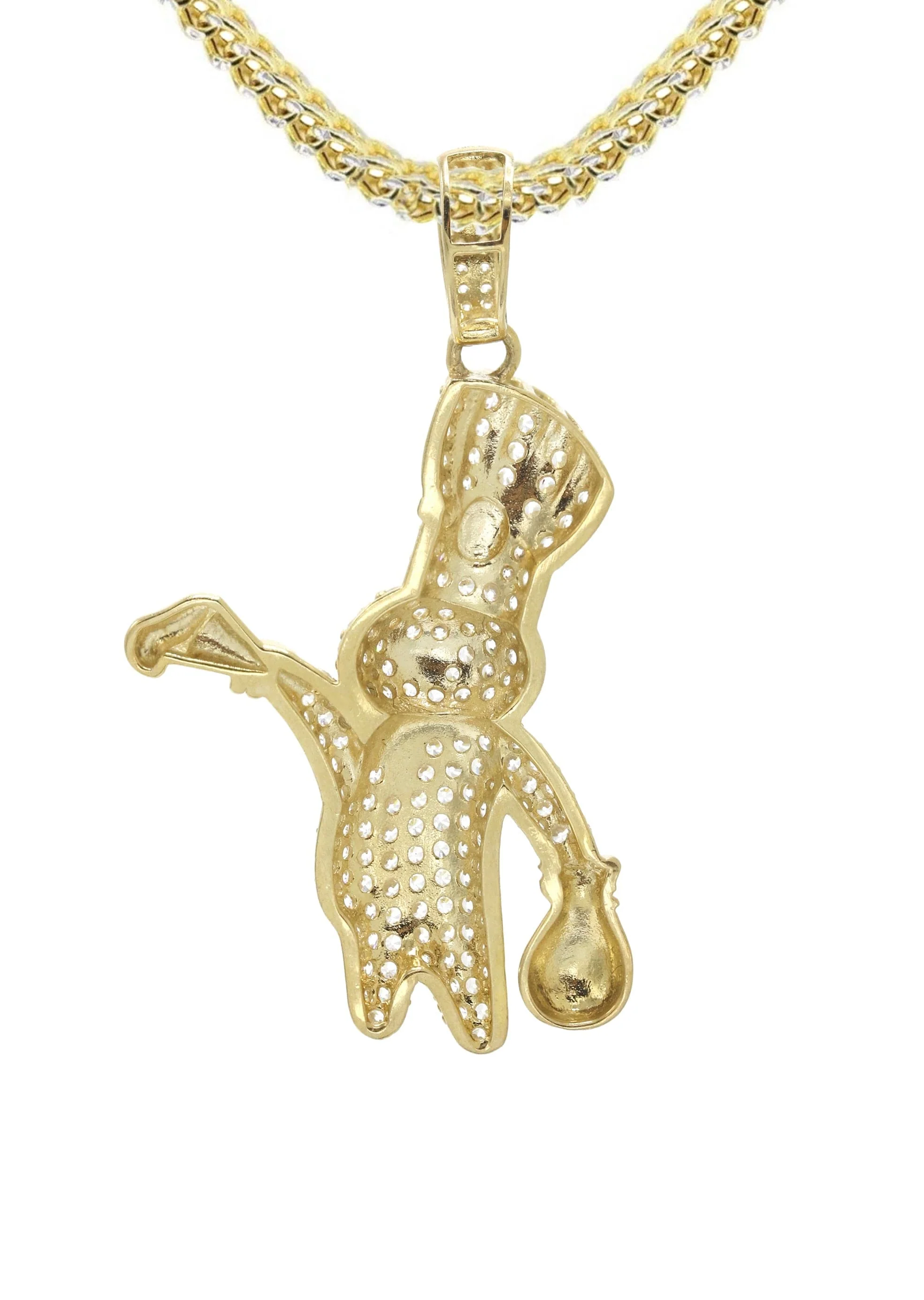 10K Yellow Gold Pillsbury Doughboy Necklace | Appx. 15.7 Grams - Image 3