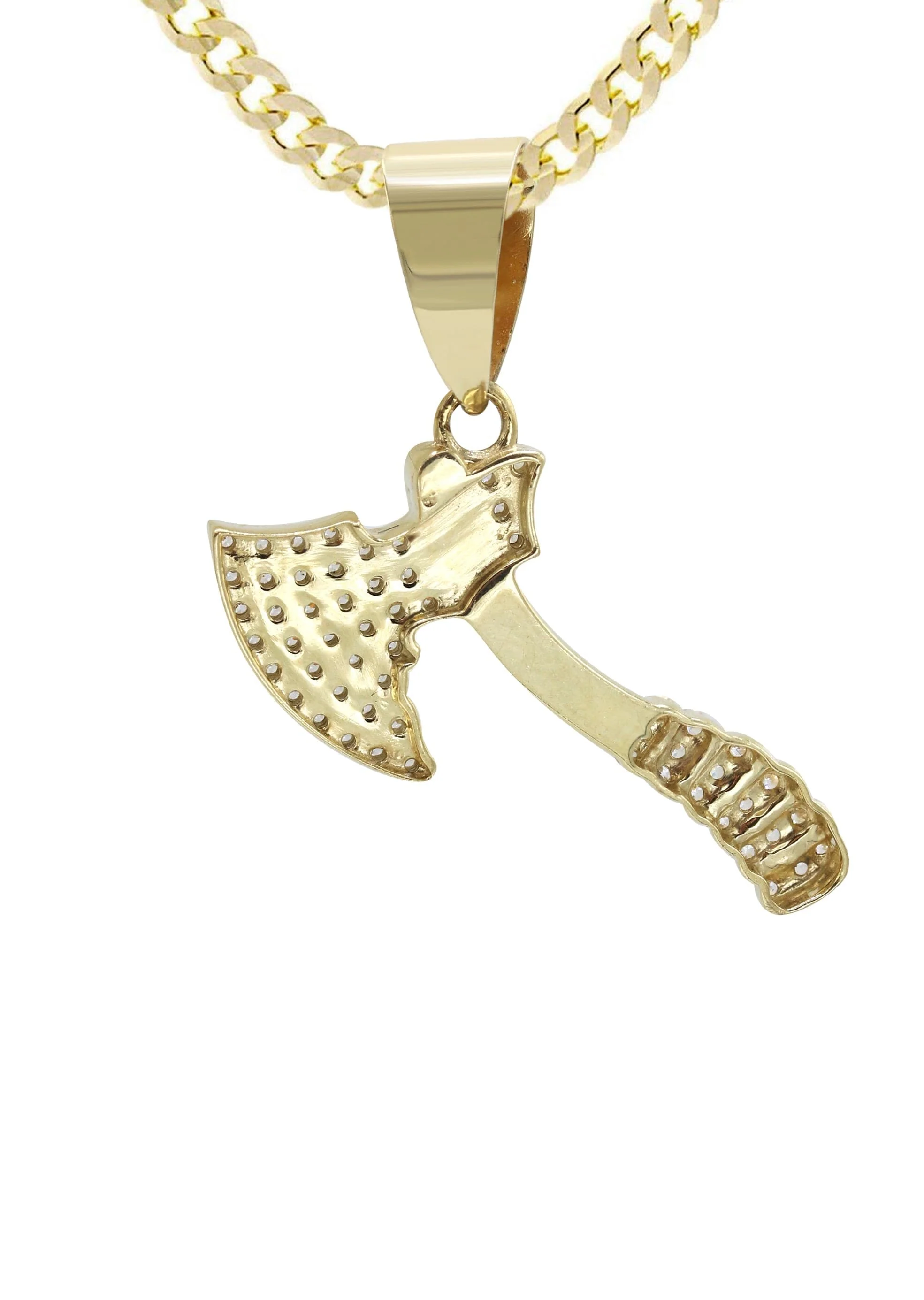 10K Yellow Gold Hatchet Necklace | Appx. 13.8 Grams - Image 3