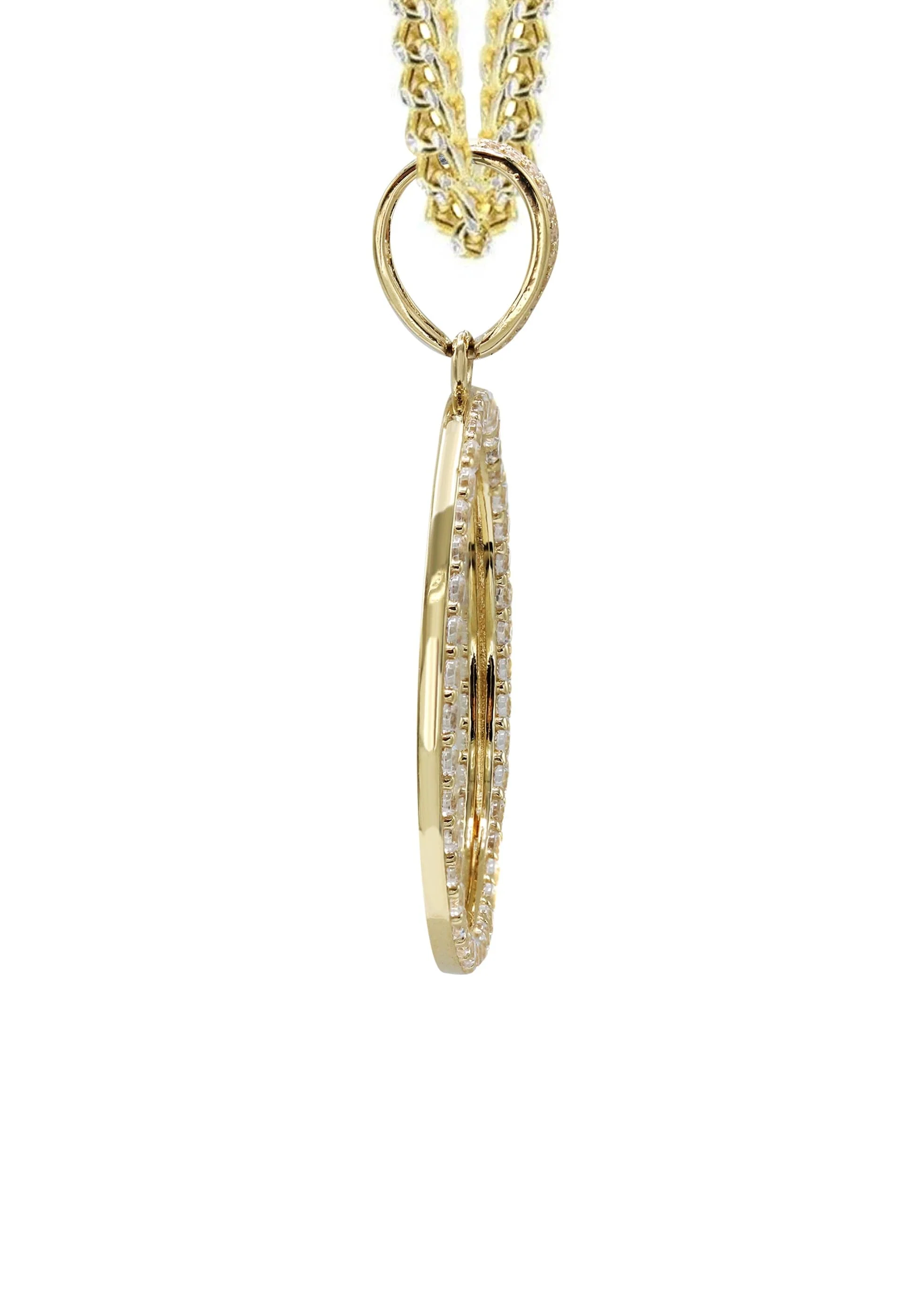 10K Yellow Gold Round Picture Necklace | Appx. 16.7 Grams - Image 4