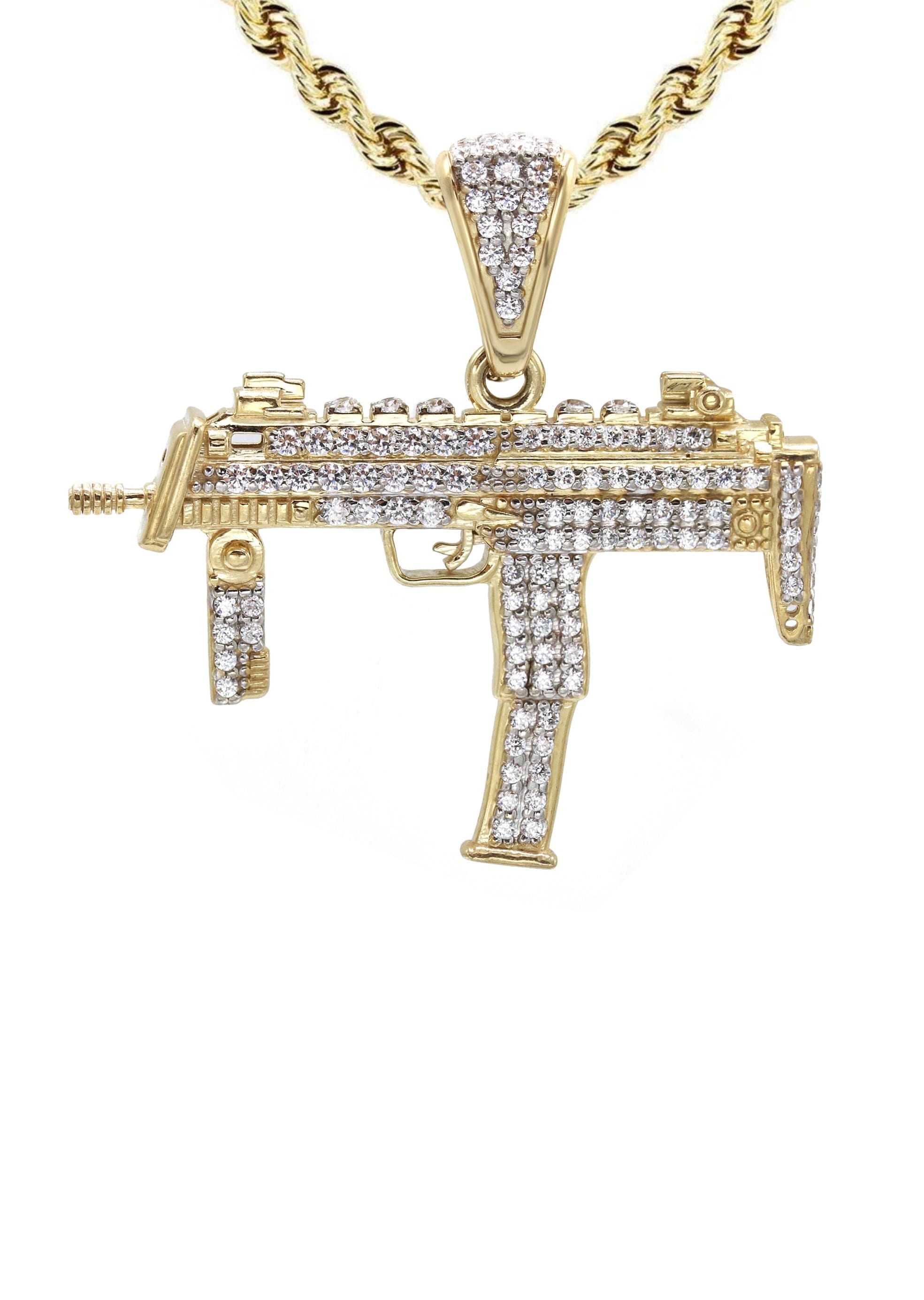 10K Yellow Gold Machine Gun Necklace | Appx. 15.6 Grams - Image 2