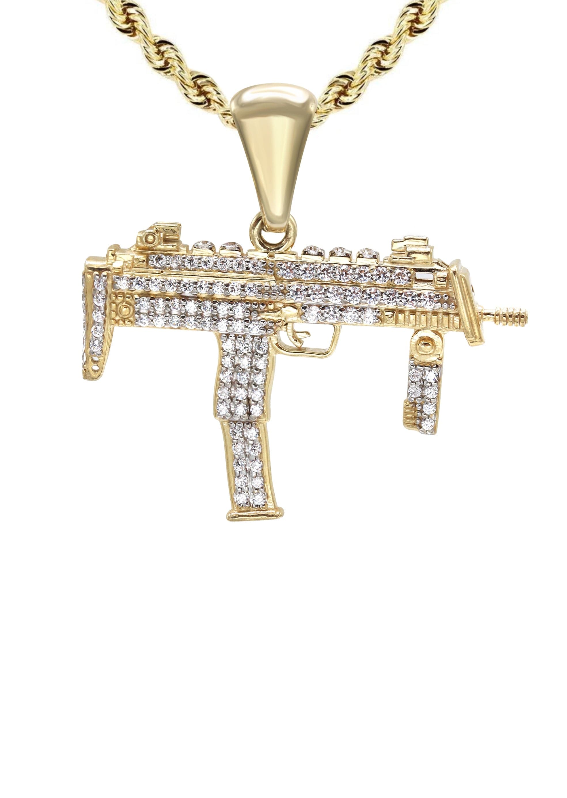 10K Yellow Gold Machine Gun Necklace | Appx. 15.6 Grams - Image 3