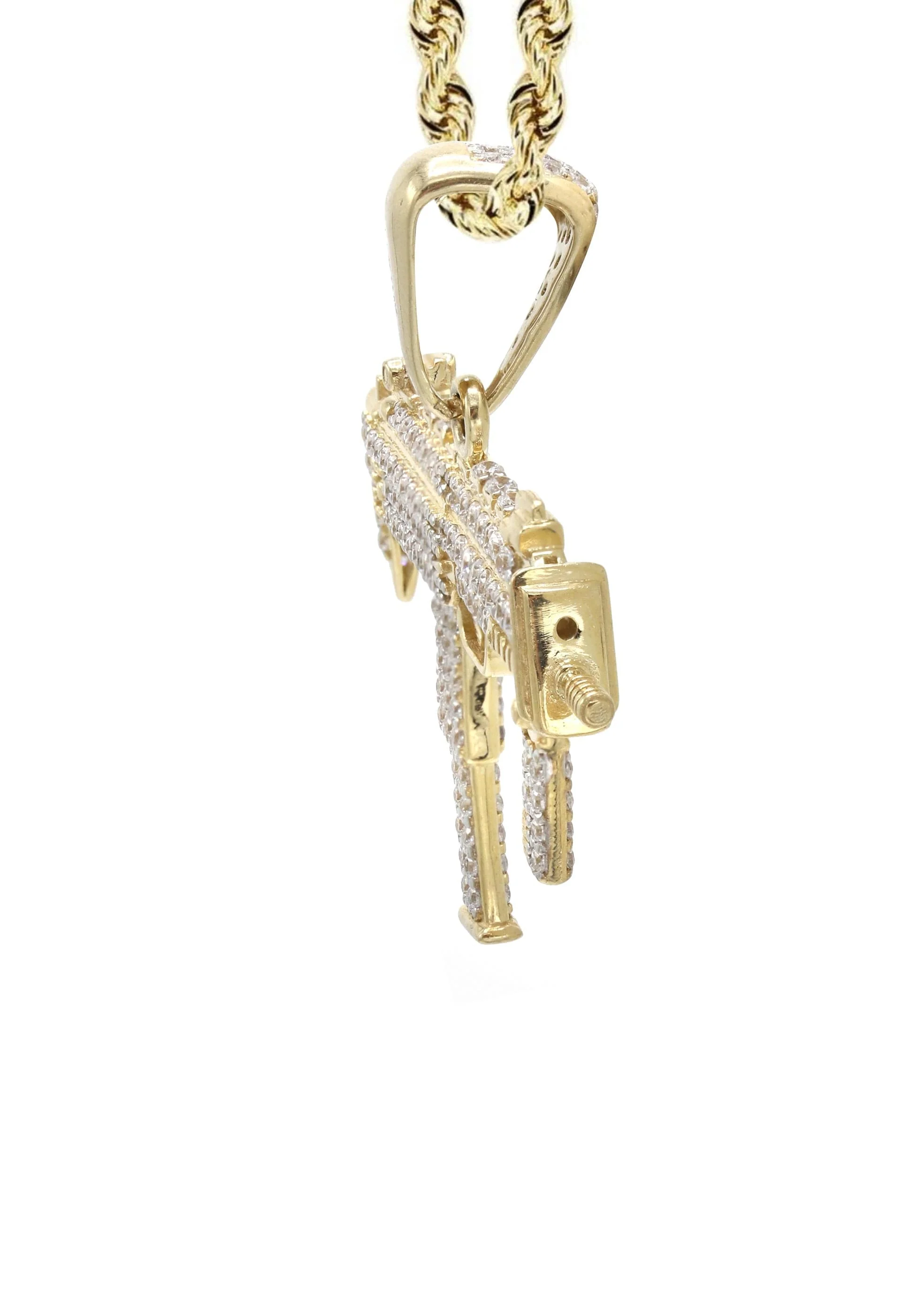 10K Yellow Gold Machine Gun Necklace | Appx. 15.6 Grams - Image 4