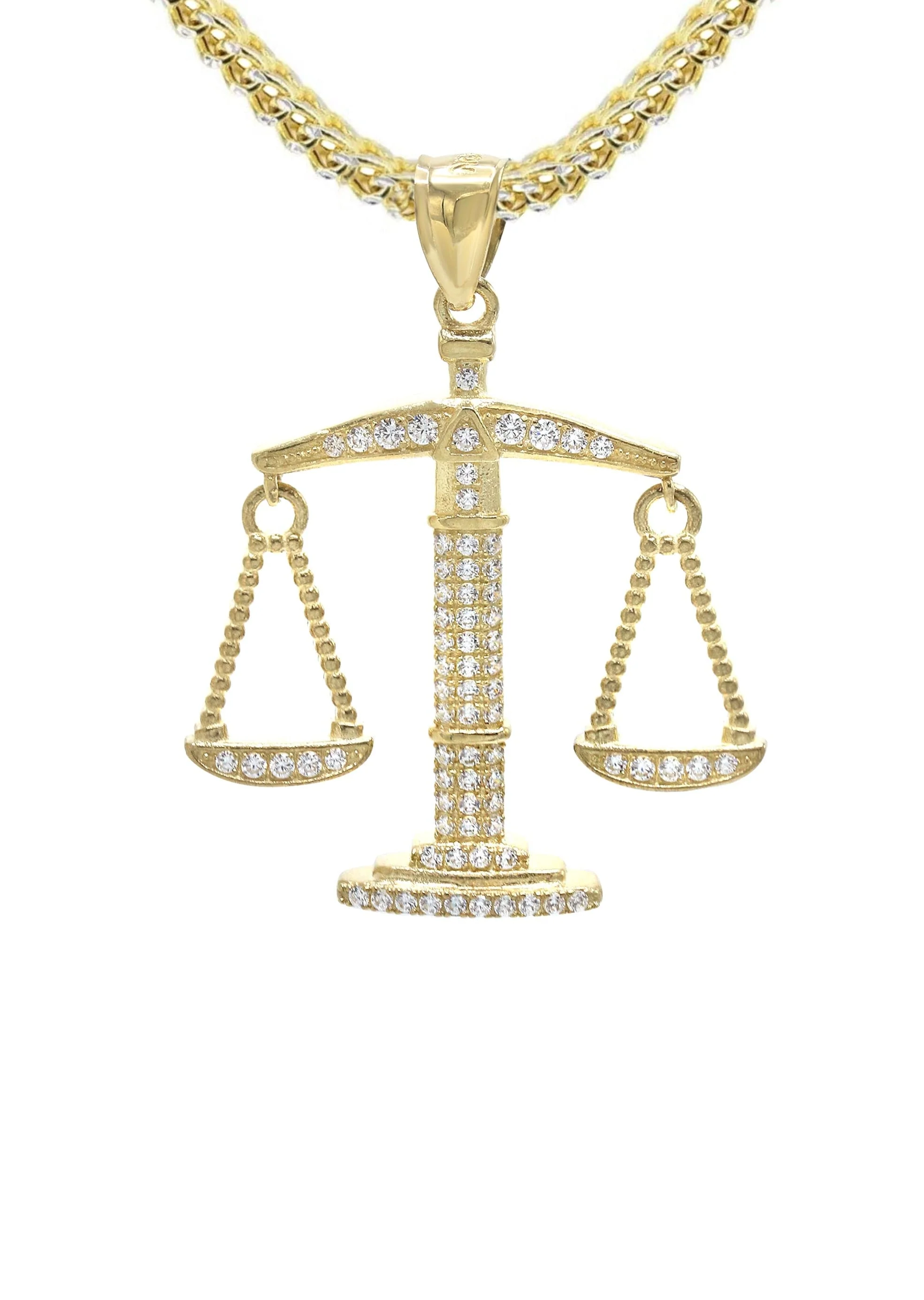 10K Yellow Gold Scales Of Justice Necklace | Appx. 15 Grams - Image 2