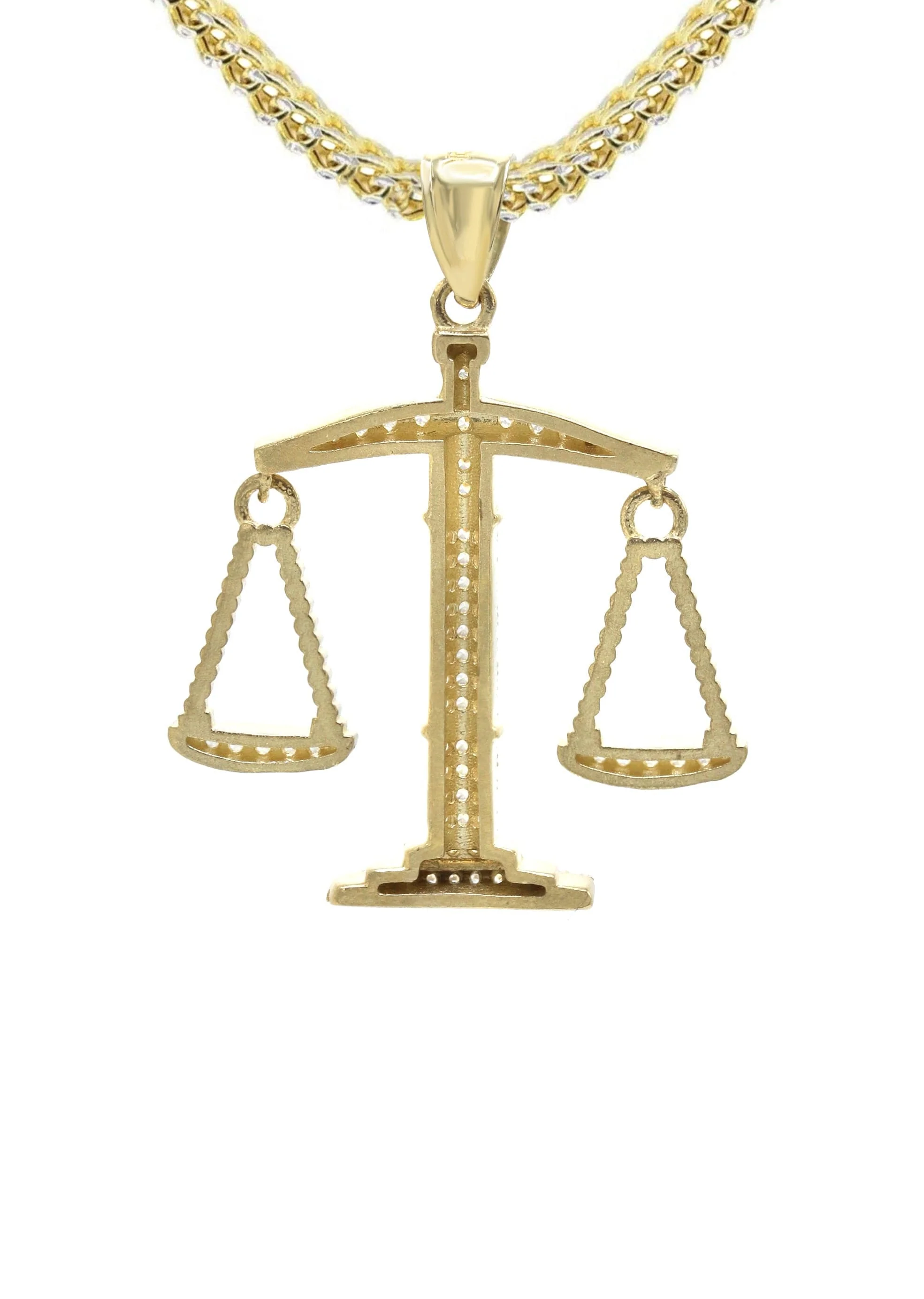 10K Yellow Gold Scales Of Justice Necklace | Appx. 15 Grams - Image 3