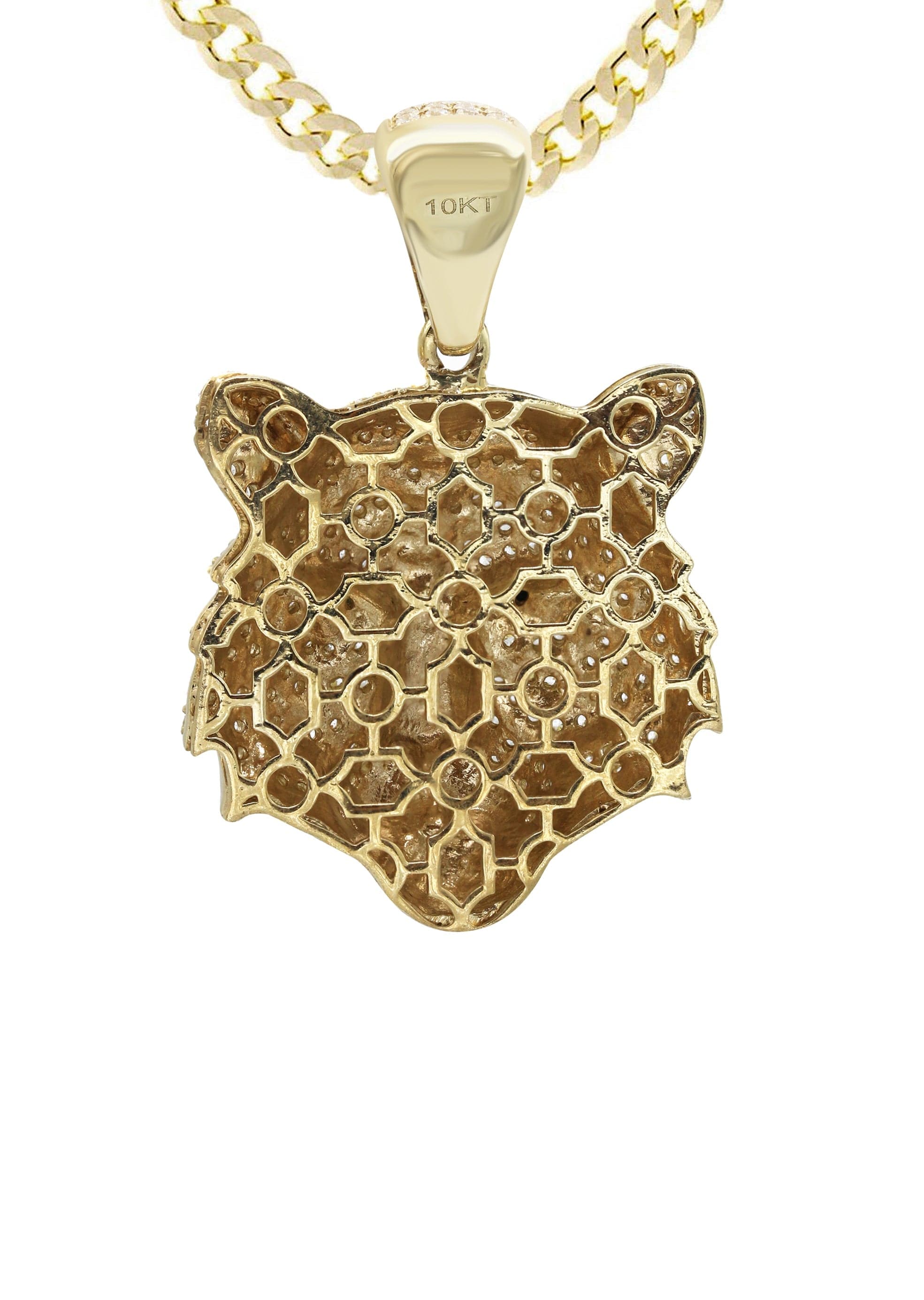 10K Yellow Gold Tiger Head Necklace | Appx. 28.3 Grams - Image 3
