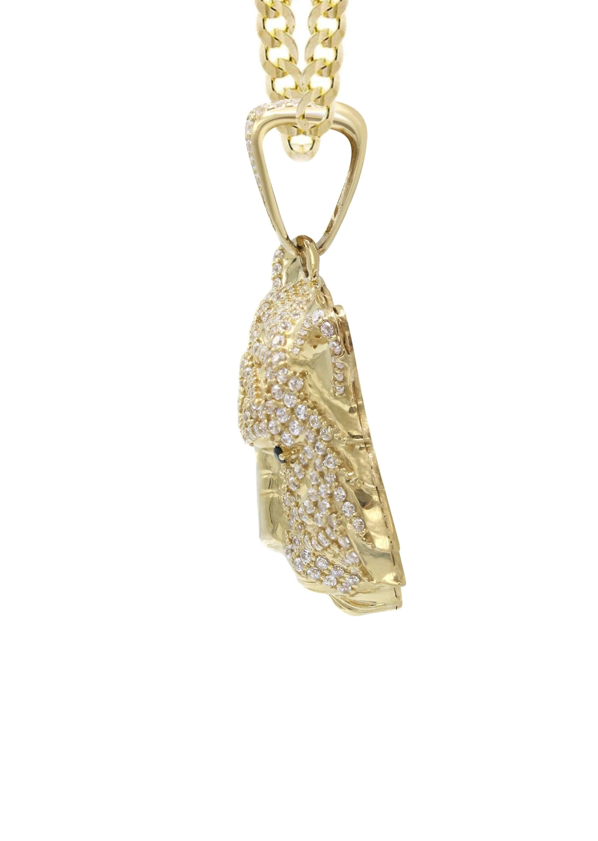 10K Yellow Gold Tiger Head Necklace | Appx. 28.3 Grams - Image 4