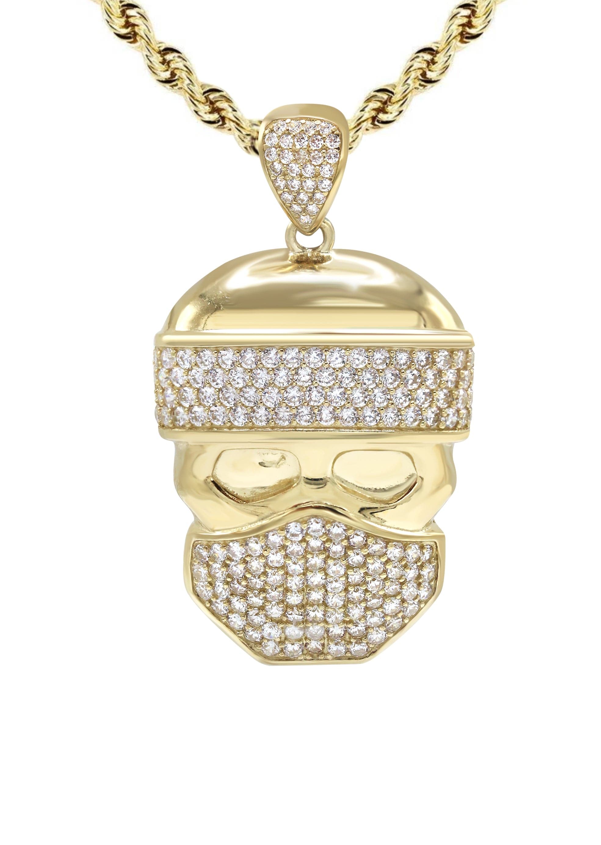 10K Yellow Gold Skull Bandit Necklace | Appx. 20 Grams - Image 2