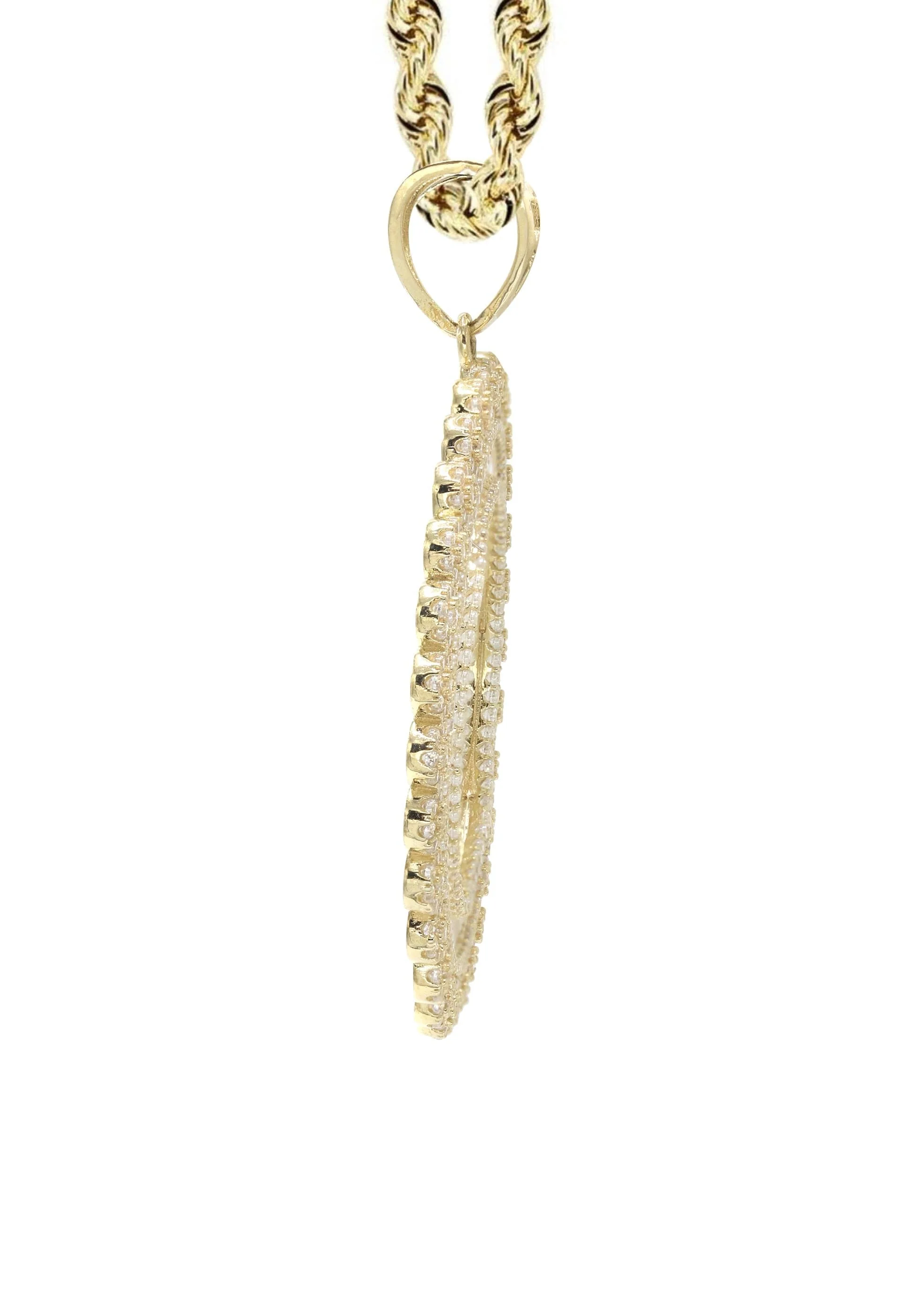 10K Yellow Gold Round Picture Necklace | Appx. 23.5 Grams - Image 4