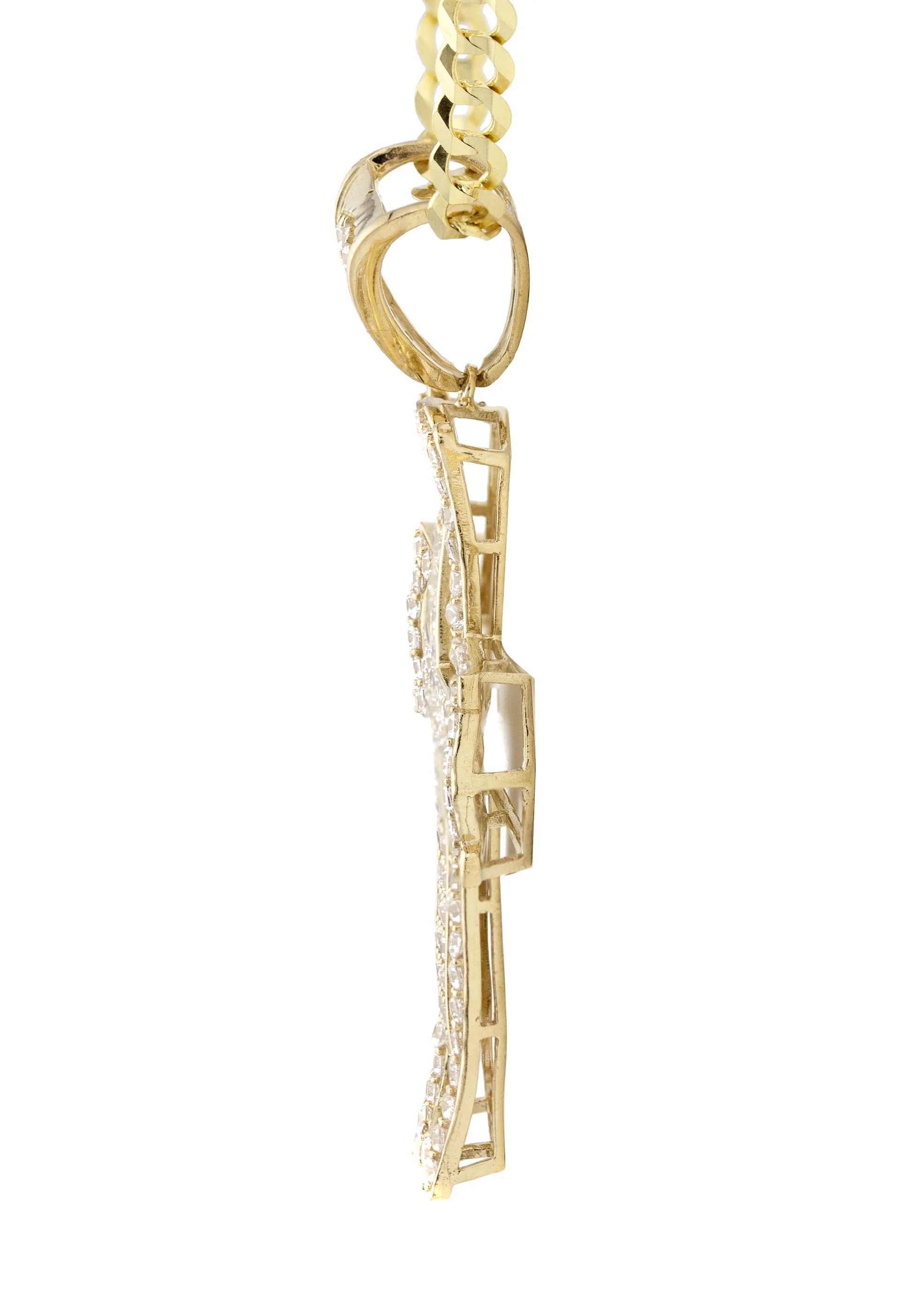 10K Yellow Gold Cross Necklace | Small 15 Grams - Large 46 Grams - Image 4