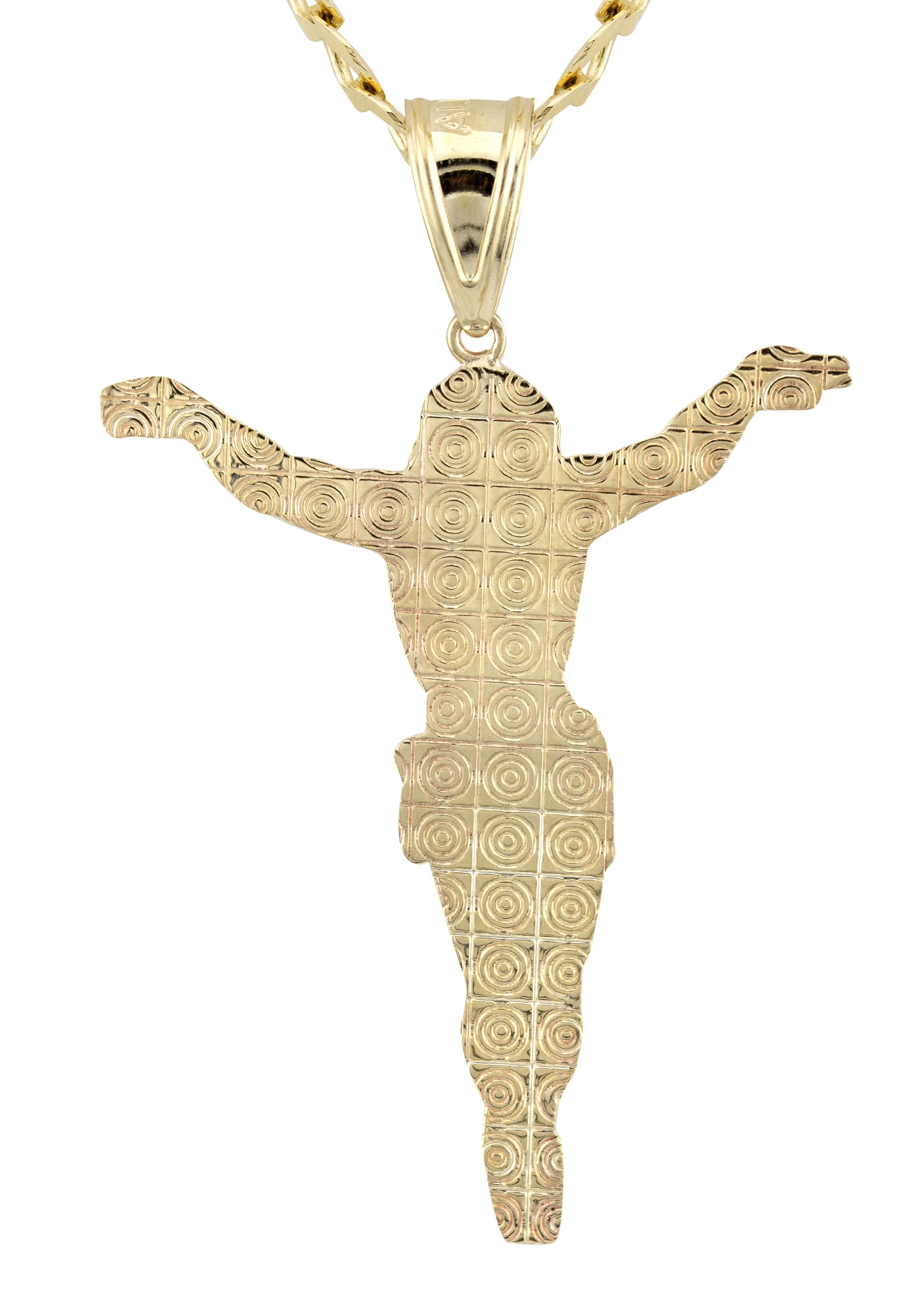 10K Yellow Gold Cross Necklace | Small 5 Grams - Large 12 Grams - Image 3
