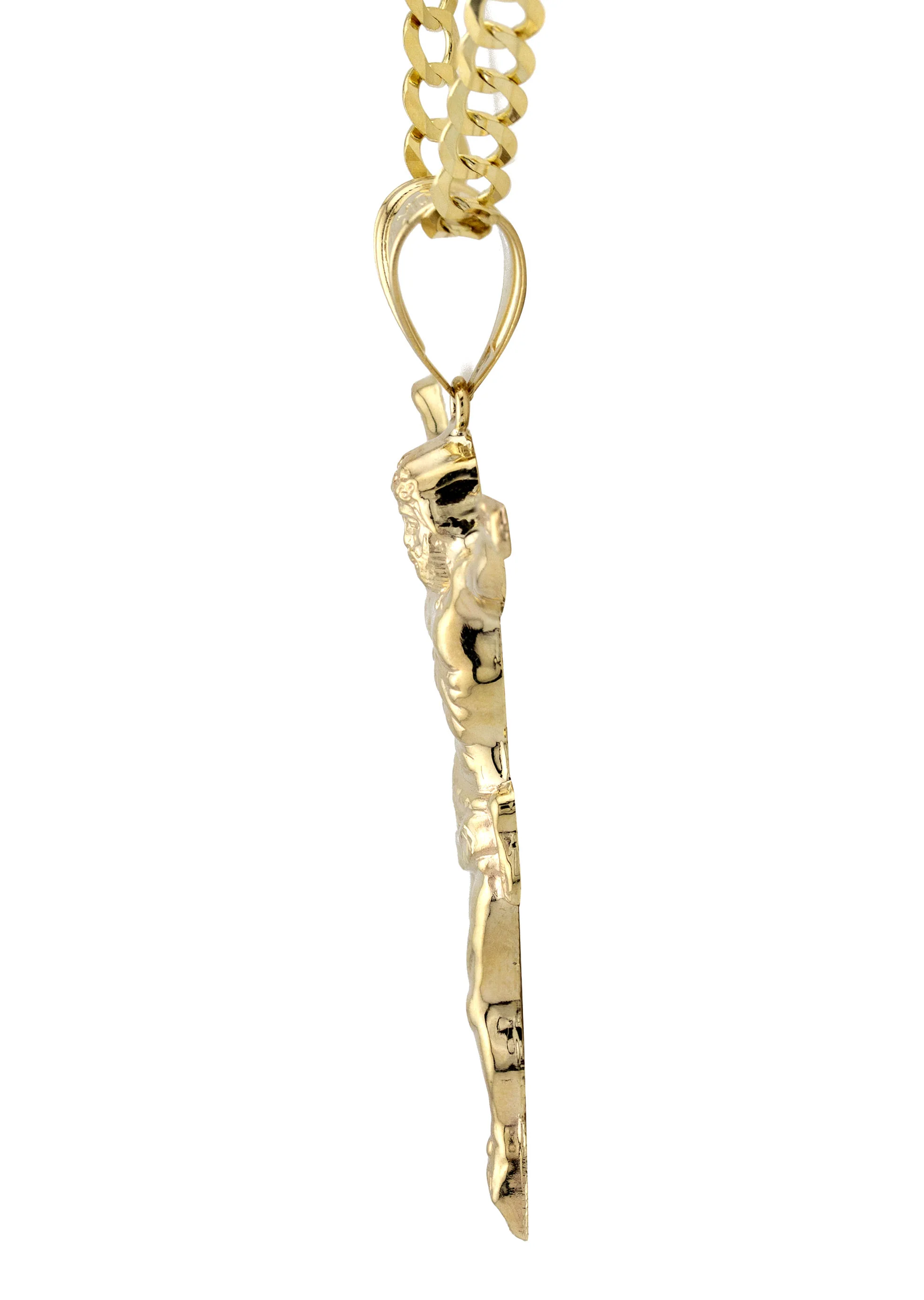 10K Yellow Gold Cross Necklace | Small 5 Grams - Large 12 Grams - Image 4