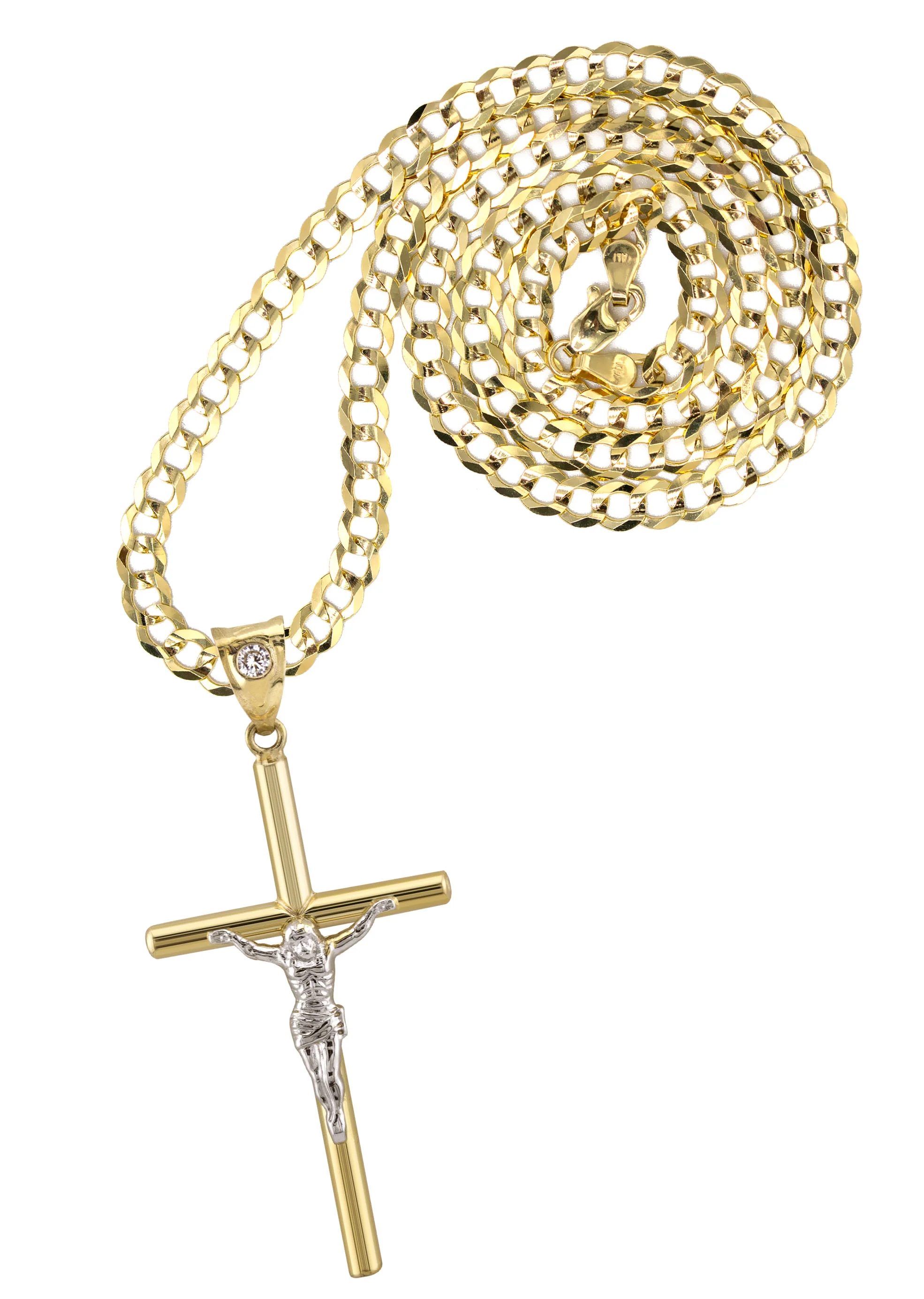 10K Yellow Gold Cross Necklace | Small 4 Grams - Large 8 Grams