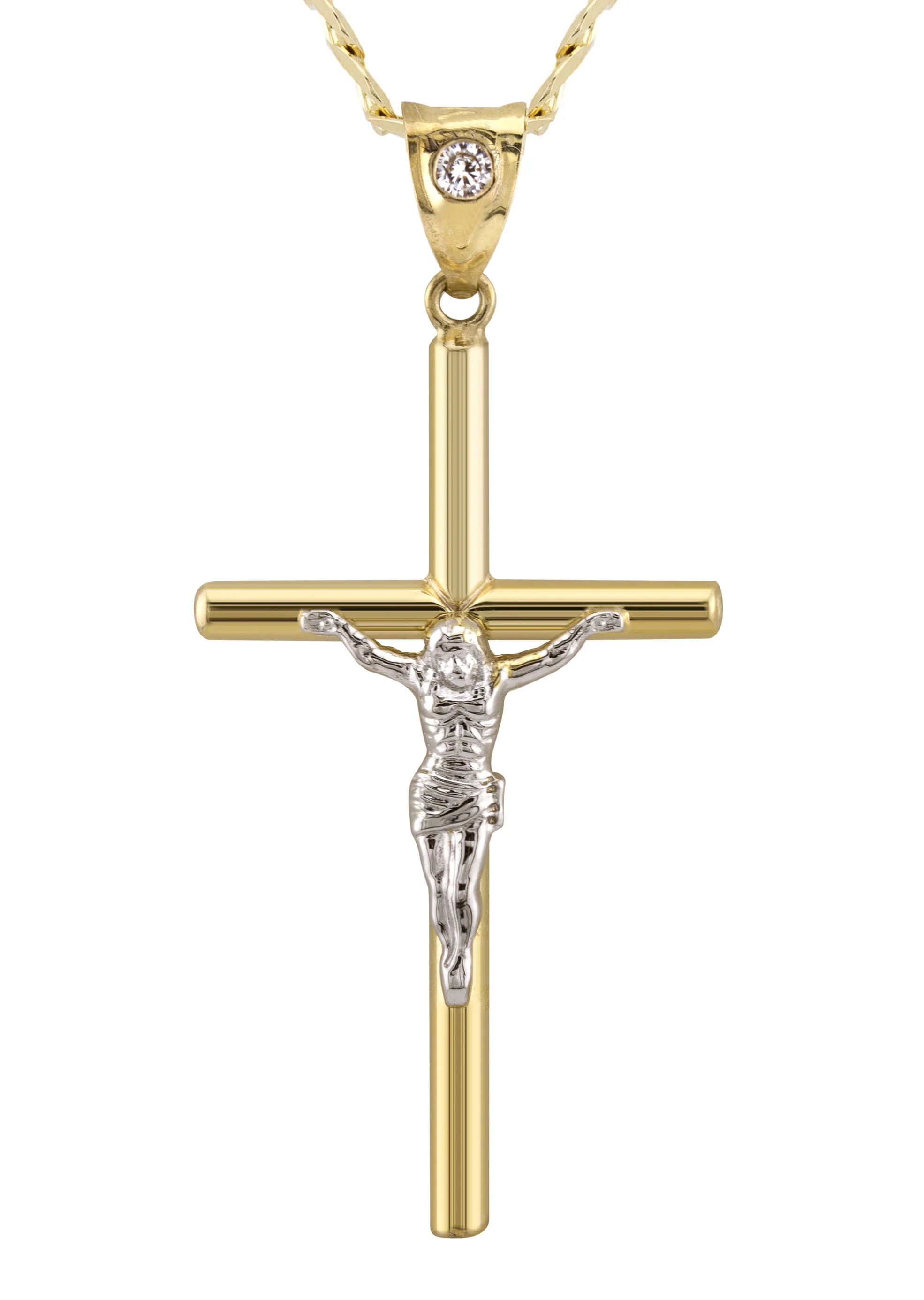 10K Yellow Gold Cross Necklace | Small 4 Grams - Large 8 Grams - Image 2