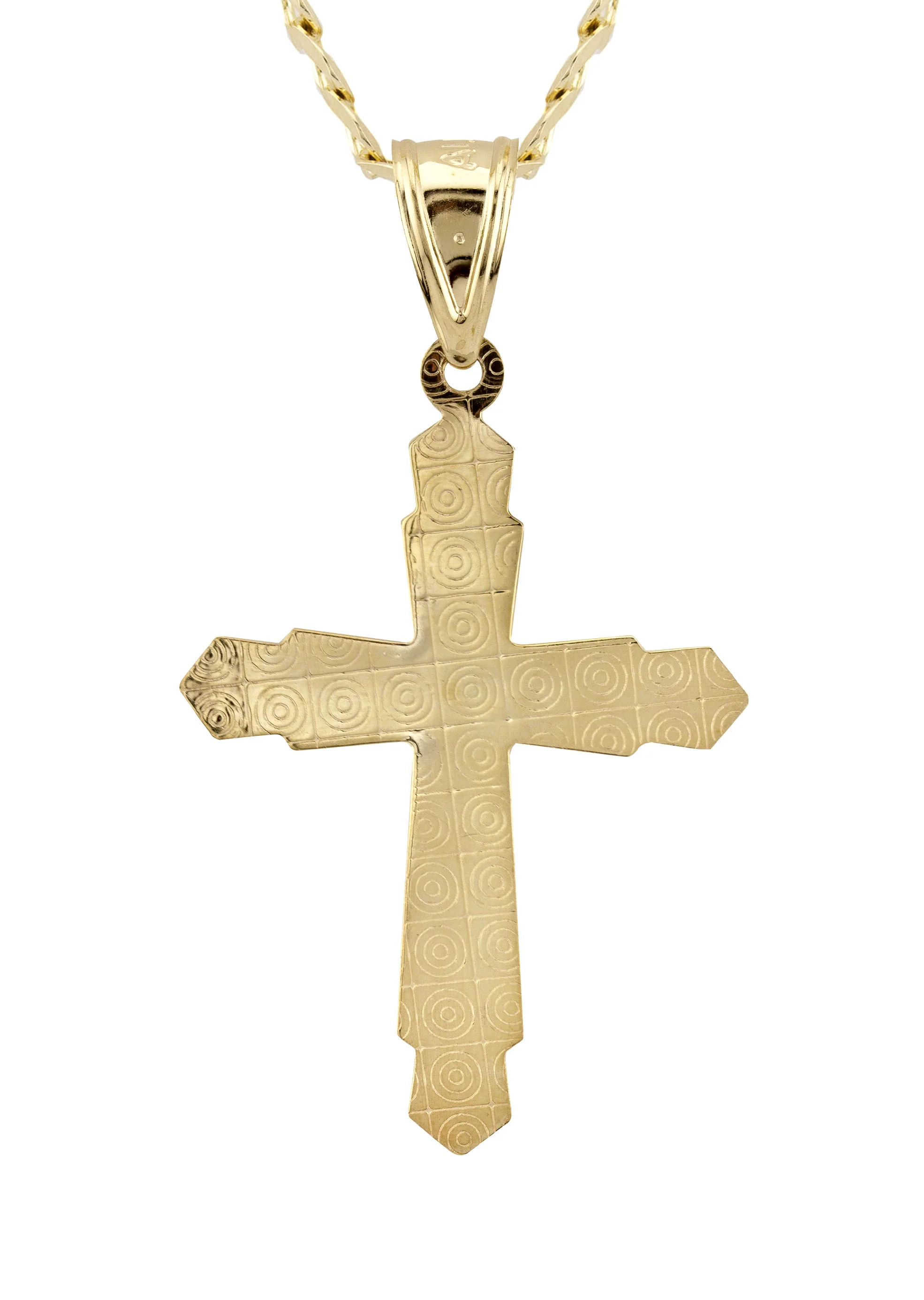10K Yellow Gold Cross Necklace | Small 5 Grams - Large 11 Grams - Image 3