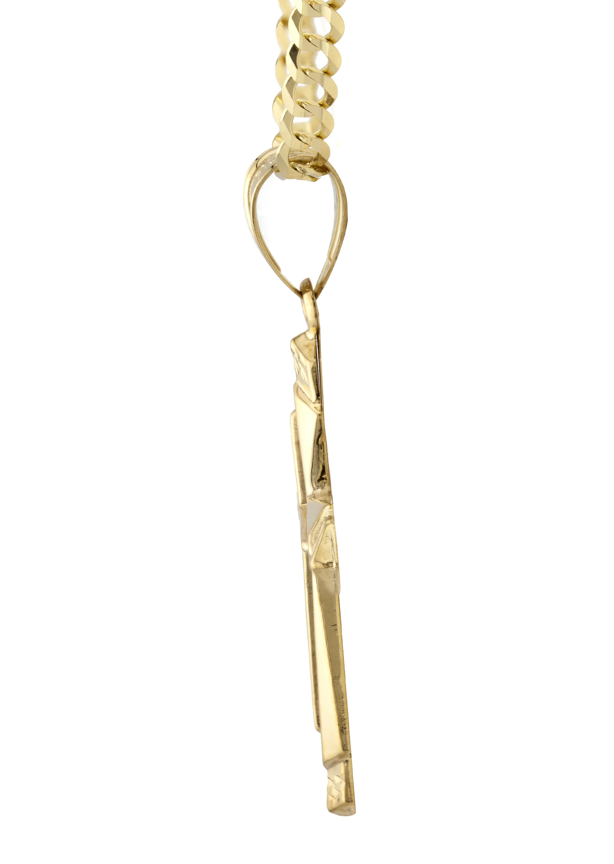 10K Yellow Gold Cross Necklace | Small 5 Grams - Large 11 Grams - Image 4