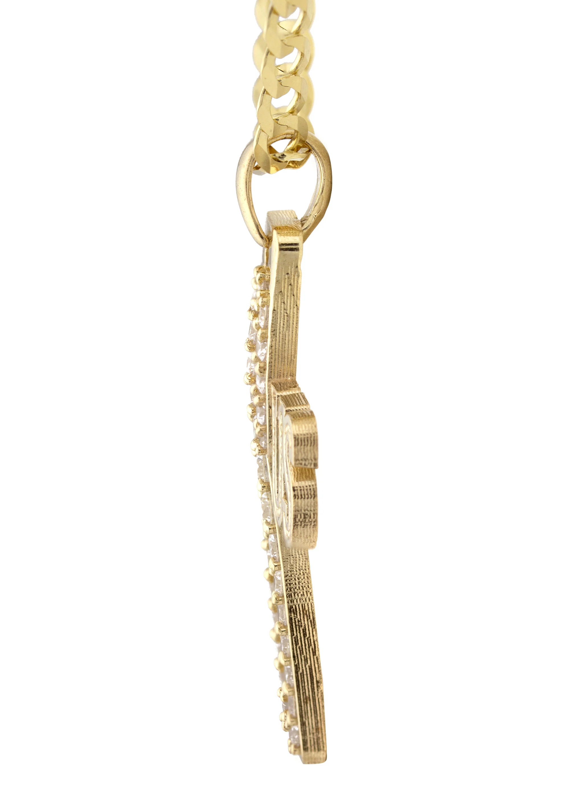 10K Yellow Gold Cross Necklace | Small 9 Grams - Large 16 Grams - Image 4
