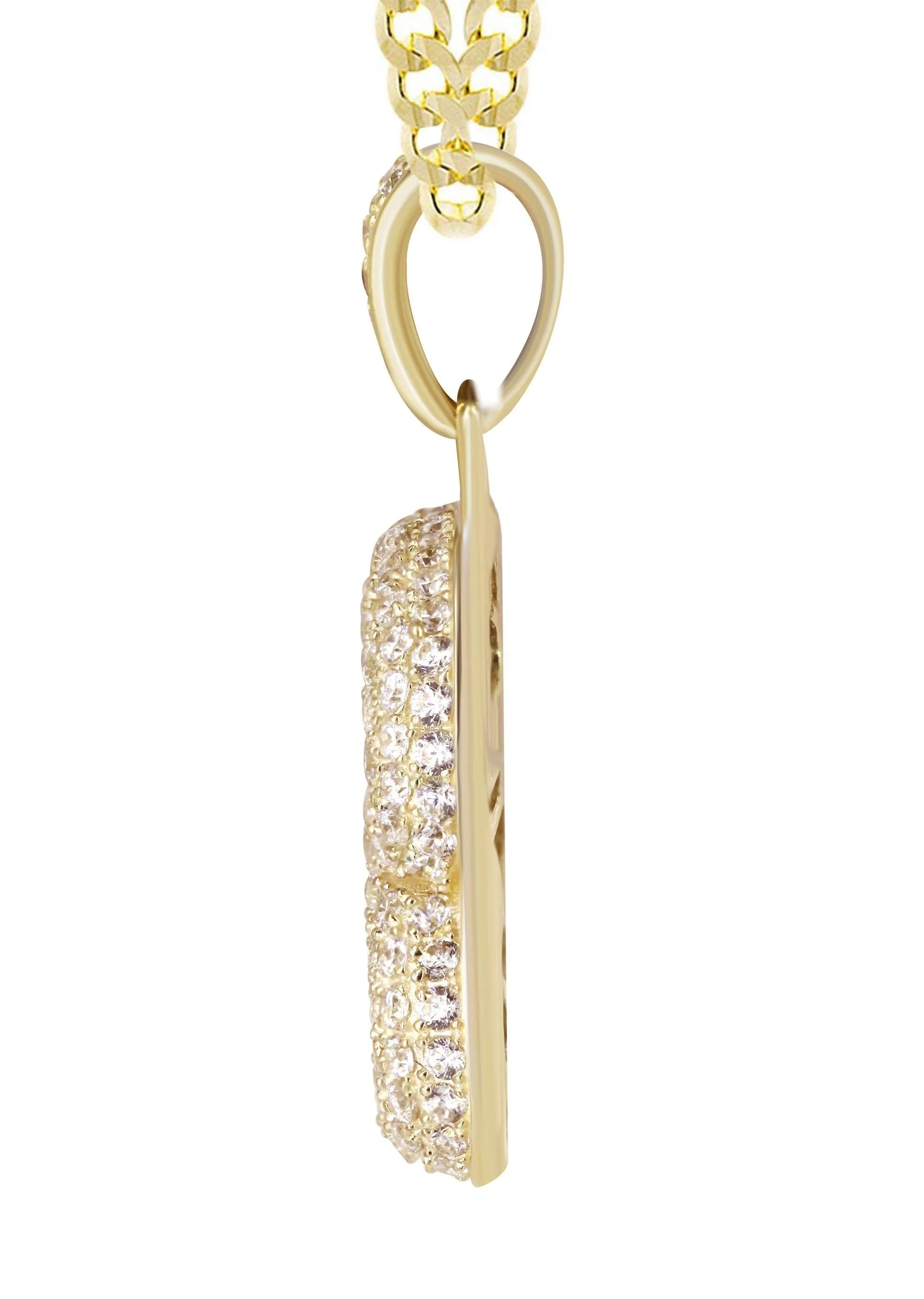 10K Yellow Gold Bubble Letter "A" CZ Necklace | Appx. 13.9 Grams - Image 4