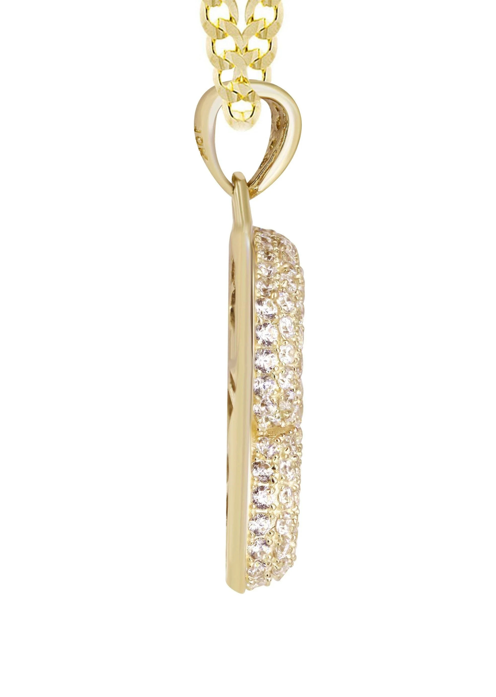 10K Yellow Gold Bubble Letter "A" CZ Necklace | Appx. 4.3 Grams - Image 4