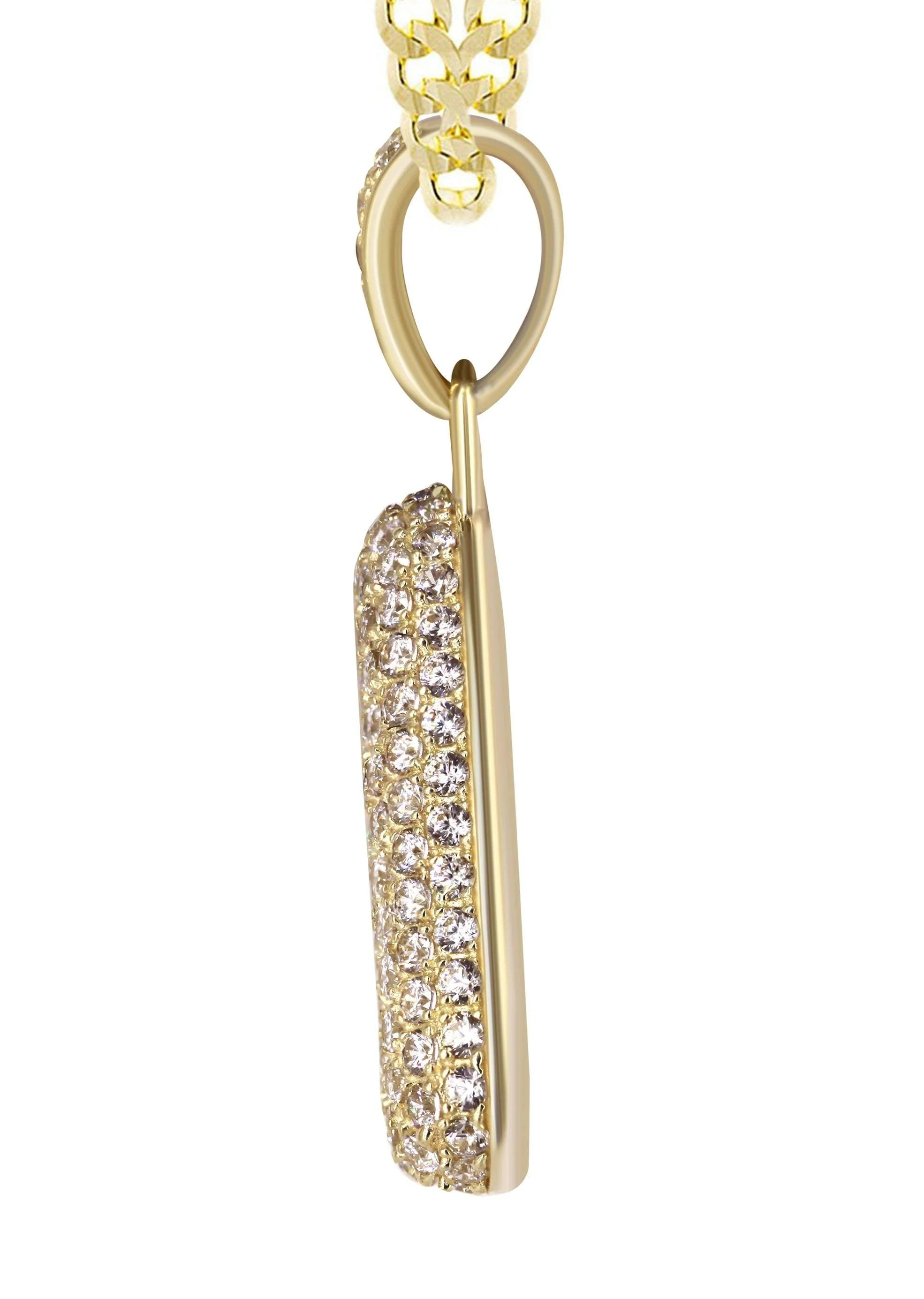 10K Yellow Gold Bubble Letter "B" CZ Necklace | Appx. 13.8 Grams - Image 4