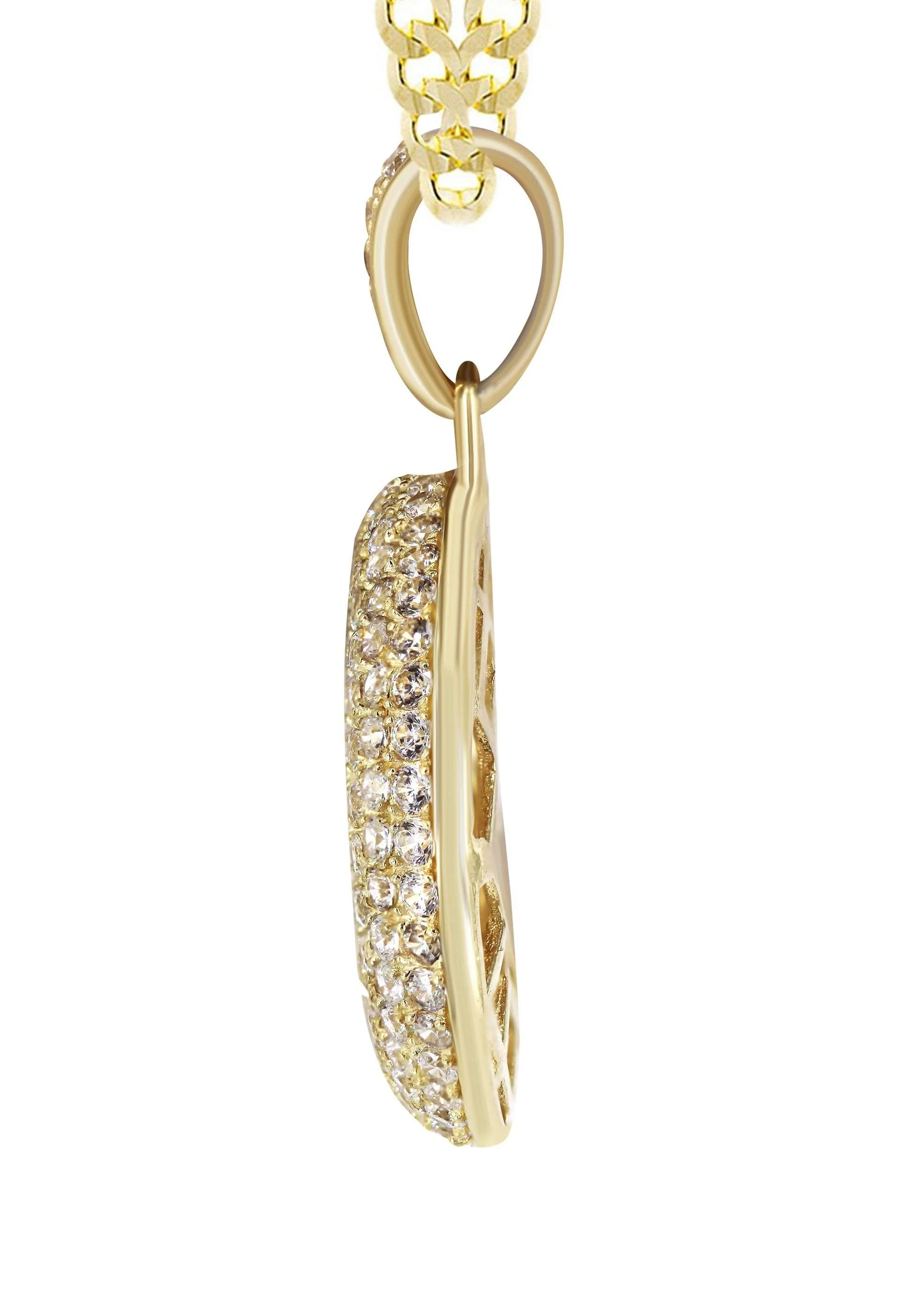 10K Yellow Gold Bubble Letter "C" CZ Necklace | Appx. 13.1 Grams - Image 4